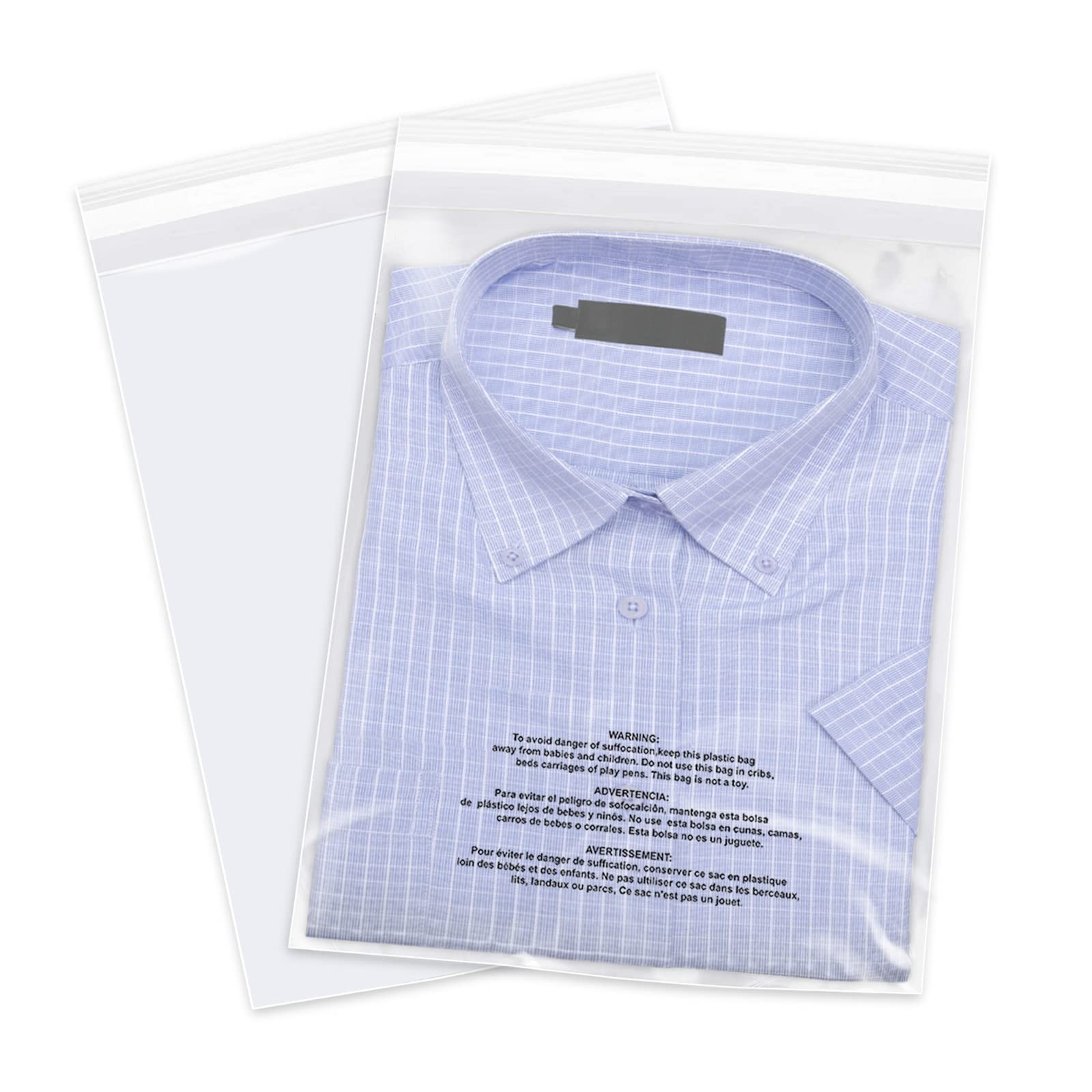WEPOLY 8×10 Clear Self-Seal Poly Bags 1000 Ct for Clothing FBA Packaging