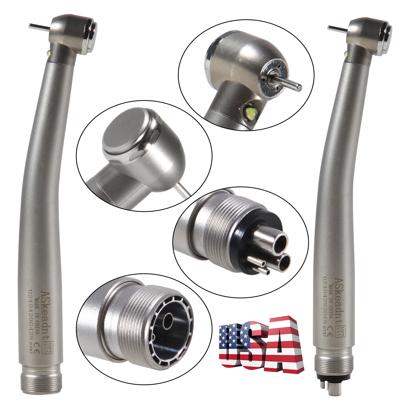 pieza de mano dental alta velocidad turbina cabeza de par 3 spray 2/4 hoyos