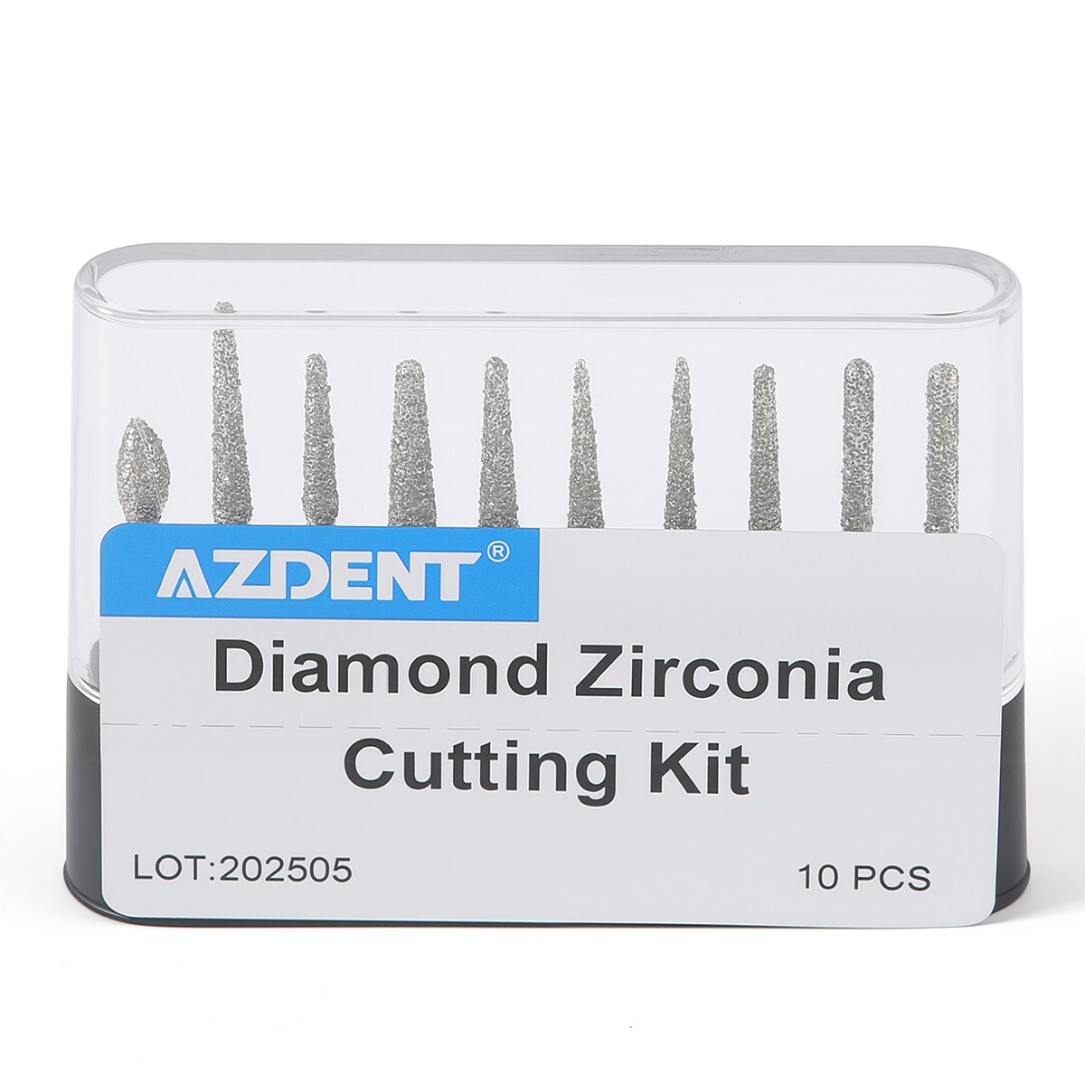 AZDENT Dental Diamond Zirconia Cutting Burs for High Speed Handpiece FG 1.6mm
