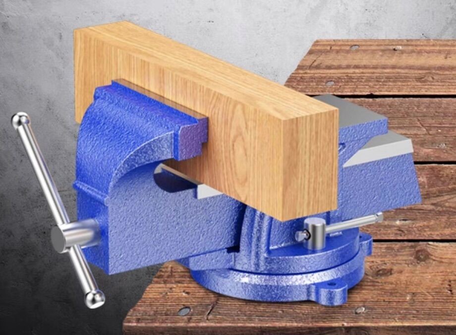 HFS(R) 5″ Heavyduty Bench Vise Anvil Forged 360 Swivel Locking