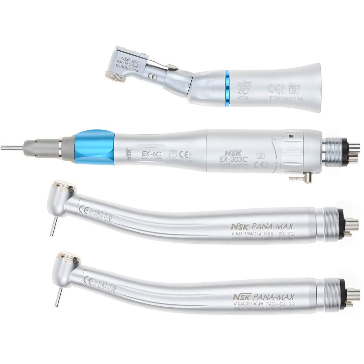 Dental PANA MAX High Speed Push Button Handpieces NSK Type+Low Speed EX203C 2/4H