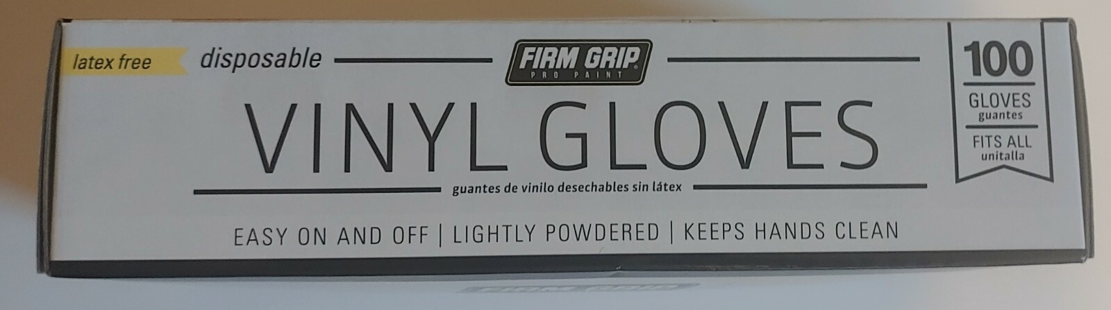 Box of 100 Vinyl Disposable Gloves Latex Free Glove One Size Fits All