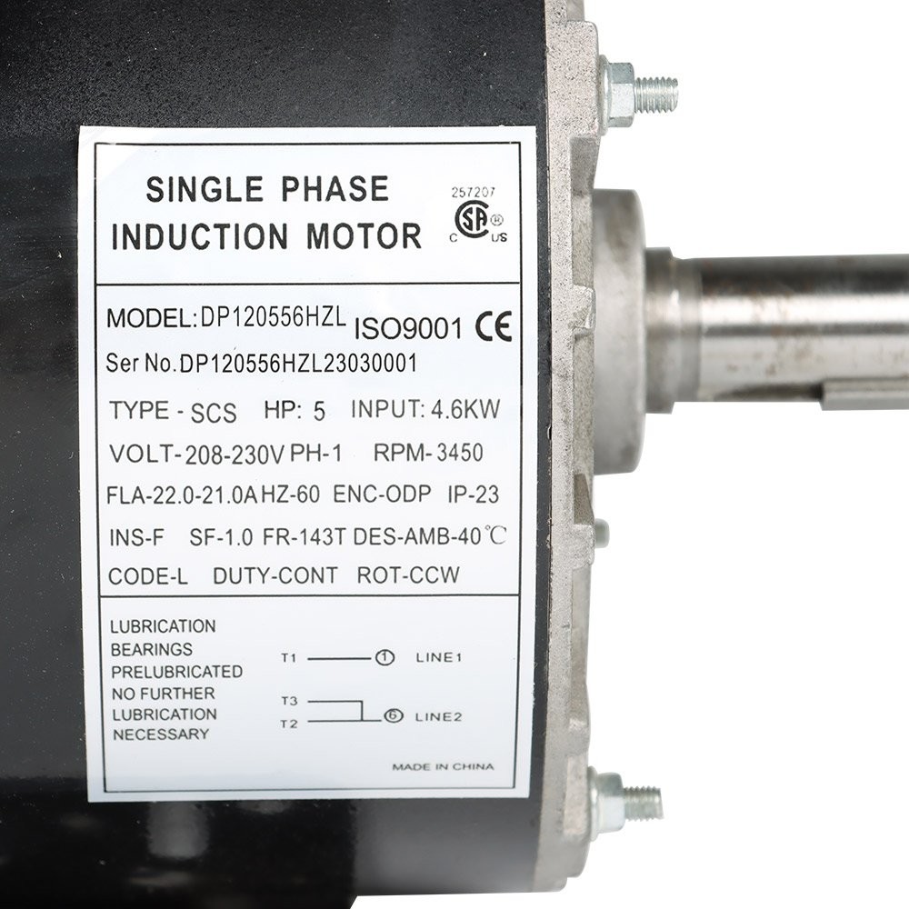 230V Compressor Duty Electric Motor 1 Phase 3450 RPM 56HZ Frame 7/8″ Shaft 5HP