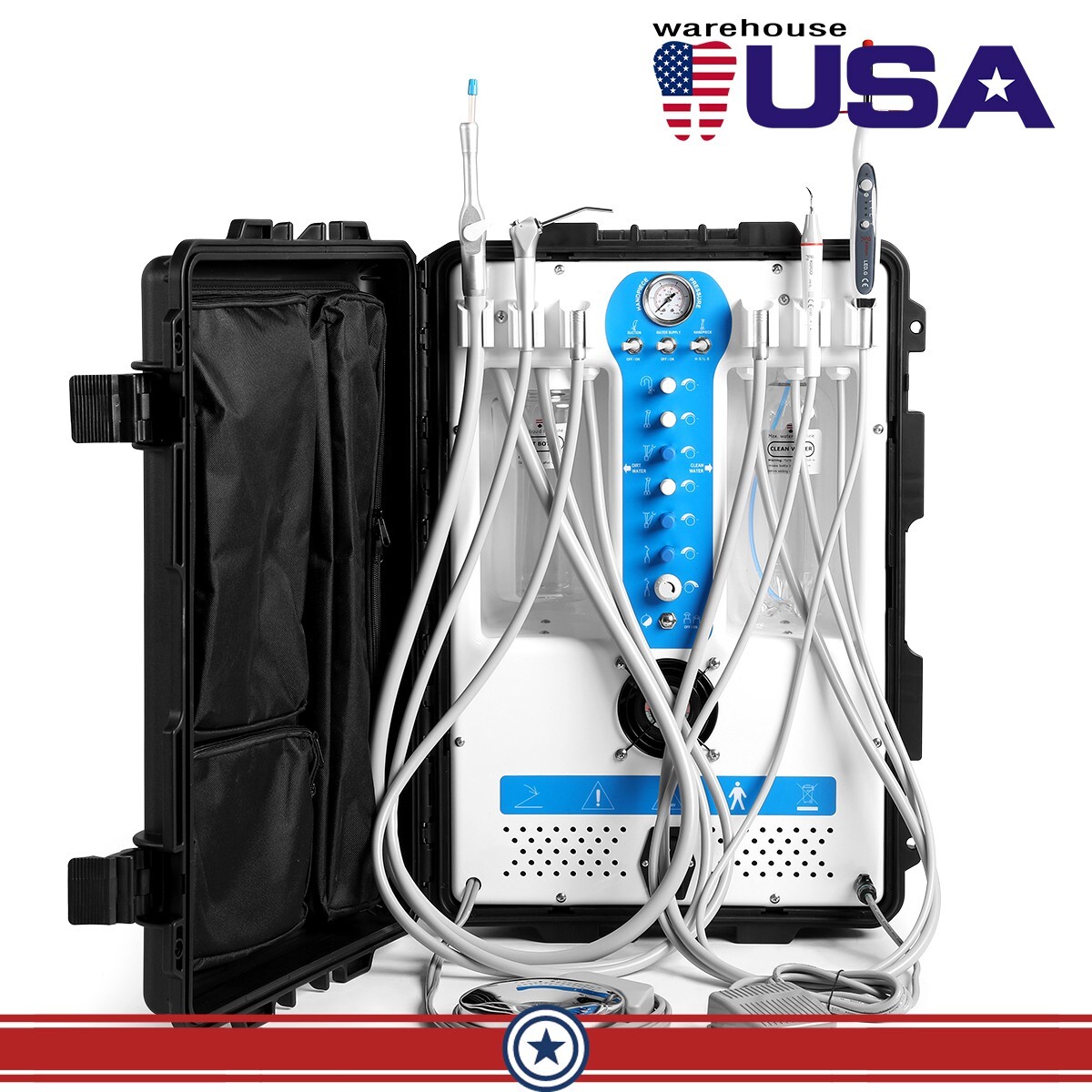Portable Dental Mobile Delivery Unit Air Compressor Strong Suction /Handpiece 4H