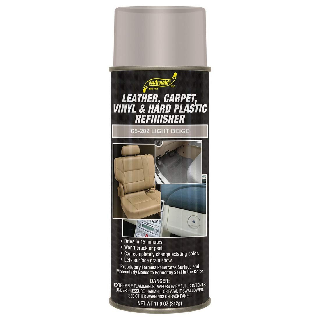 Refinishing Spray Paint Light Beige 11 Oz. for Leather, Vinyl, Metal, Plastic