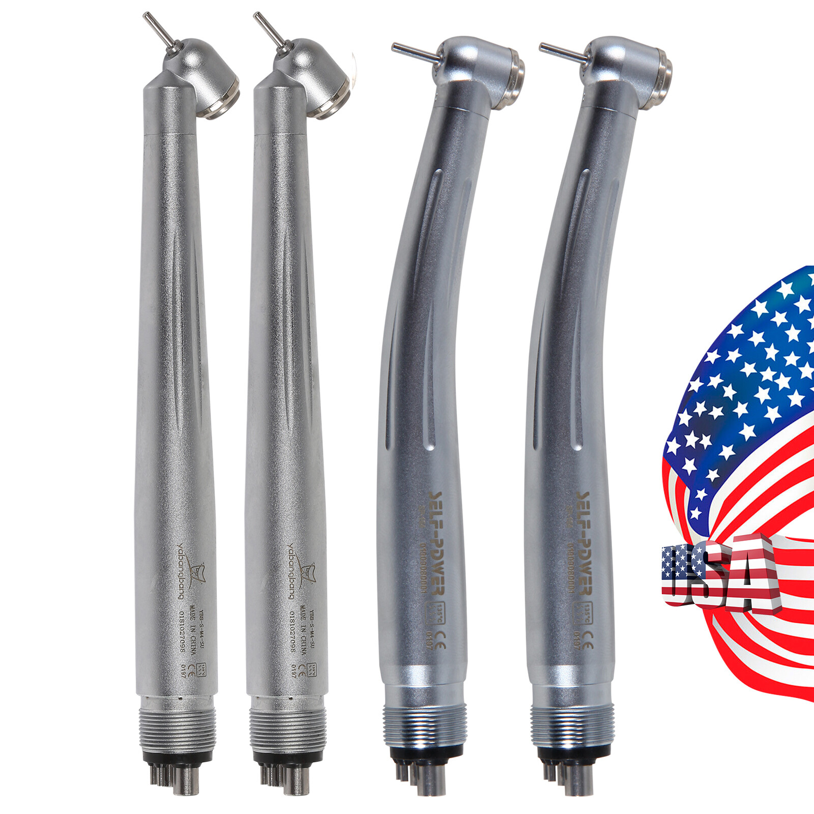 1-5* Dental Standard / 45° Angle Head High Speed Handpiece Air Turbine 4Holes