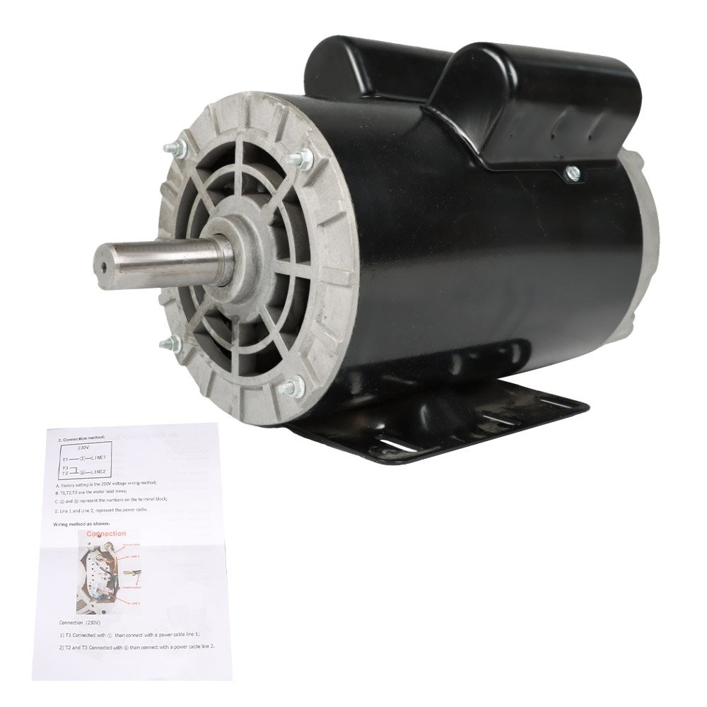 230V Compressor Duty Electric Motor 1 Phase 3450 RPM 56HZ Frame 7/8″ Shaft 5HP