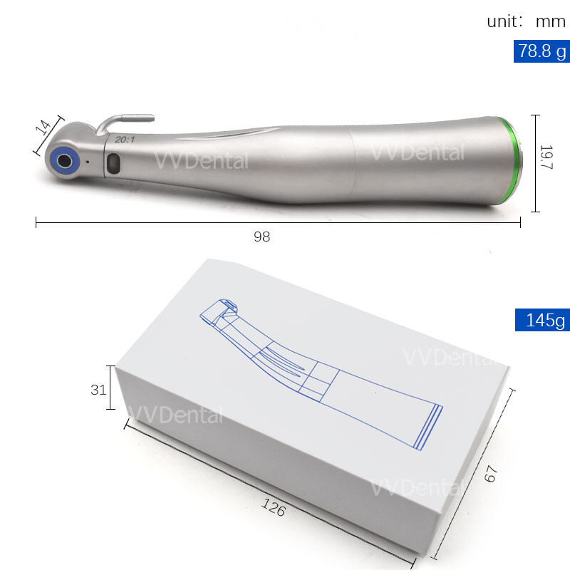 20:1 LED Low Speed Handpiece Dental Turbine Fiber Optic Dental Against Handpiece