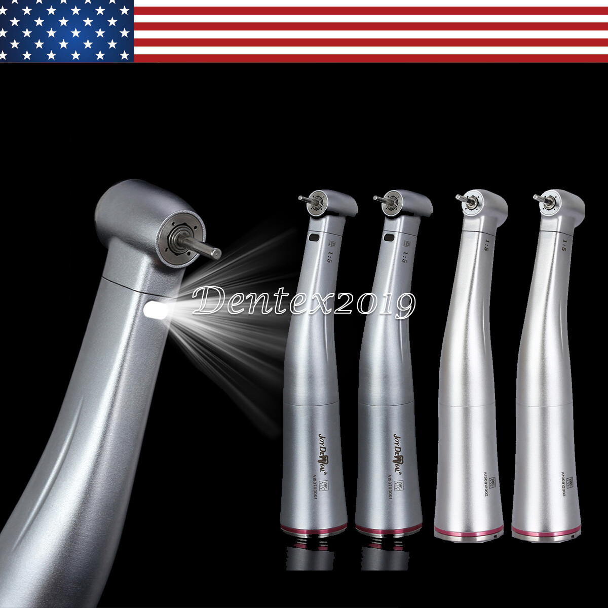Dental 1:5 Increasing Contra Angle Optic LED Handpiece Fit Electric Motor