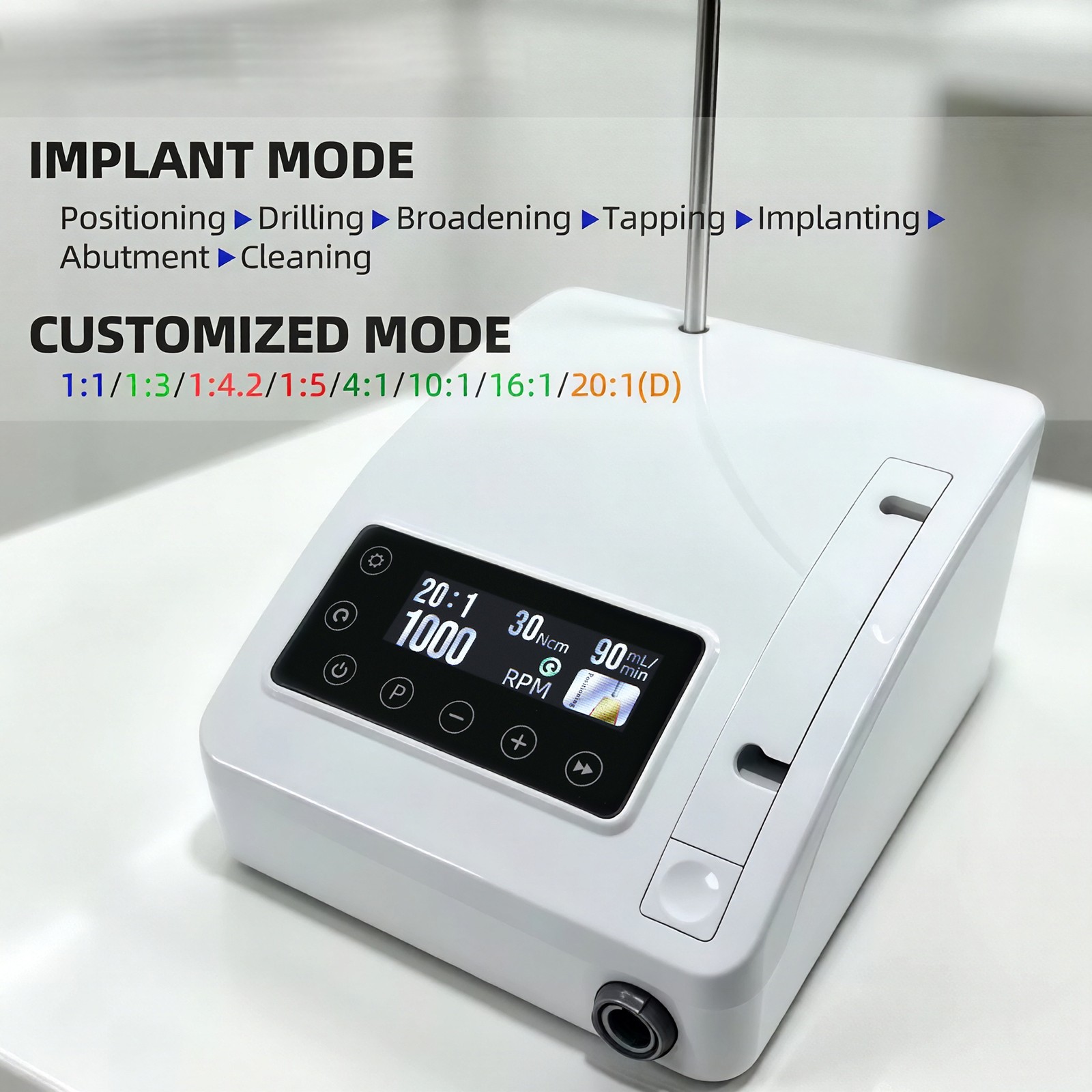 Dental Implant Motor Brushless Surgical System+20:1 LED Handpiece Contra Angle