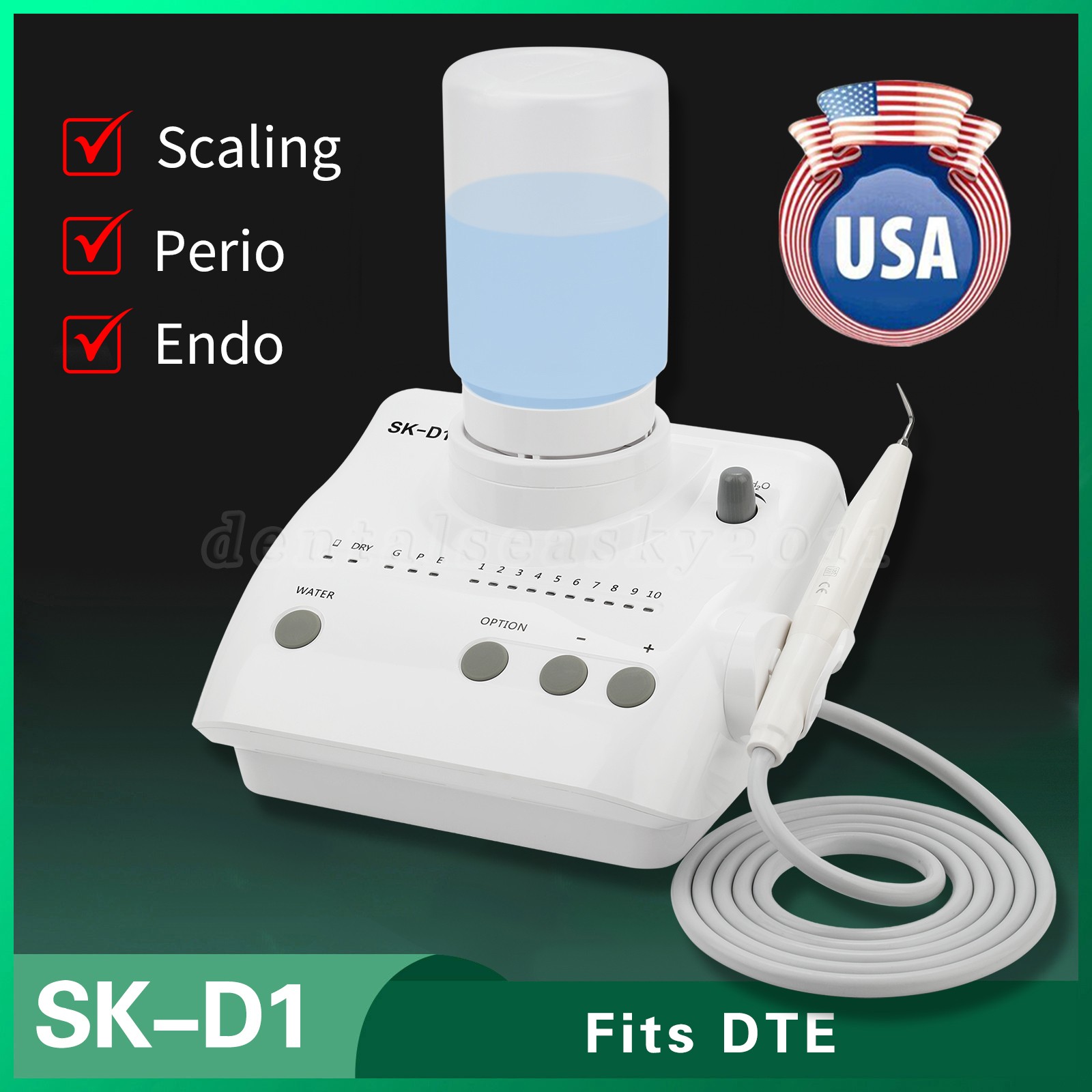 Dental Ultrasonic Piezo Scaler+Handpiece Bottles Fit DTE SATELEC Model:SK-D1