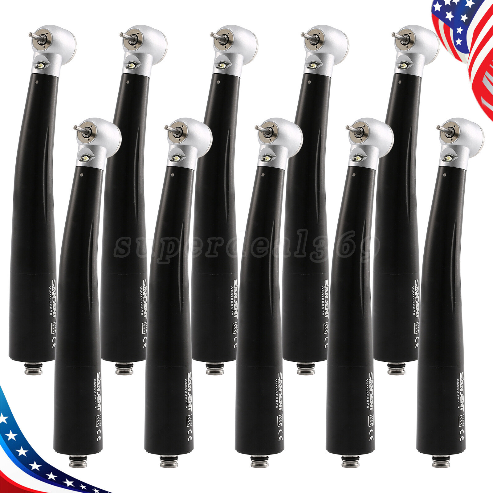 1-10pcs SANDENT Dental LED E-generator Triple Handpiece fit NSK 4 Hole Coupler