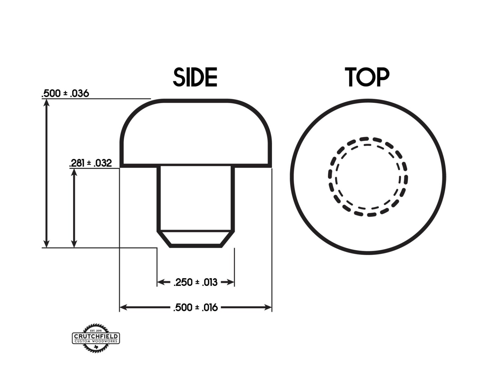 Rubber Push In Bumper Feet • 1/2″ OD, 7/32″ High, for 1/4″ Holes • Sold in Packs