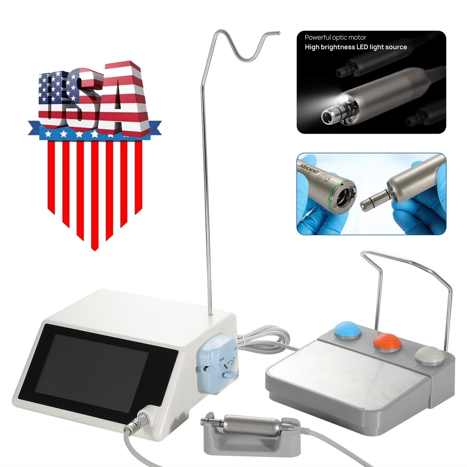 ST Dental Implant Motor Surgical System Brushless Motor 20:1 LED Contra Angle us