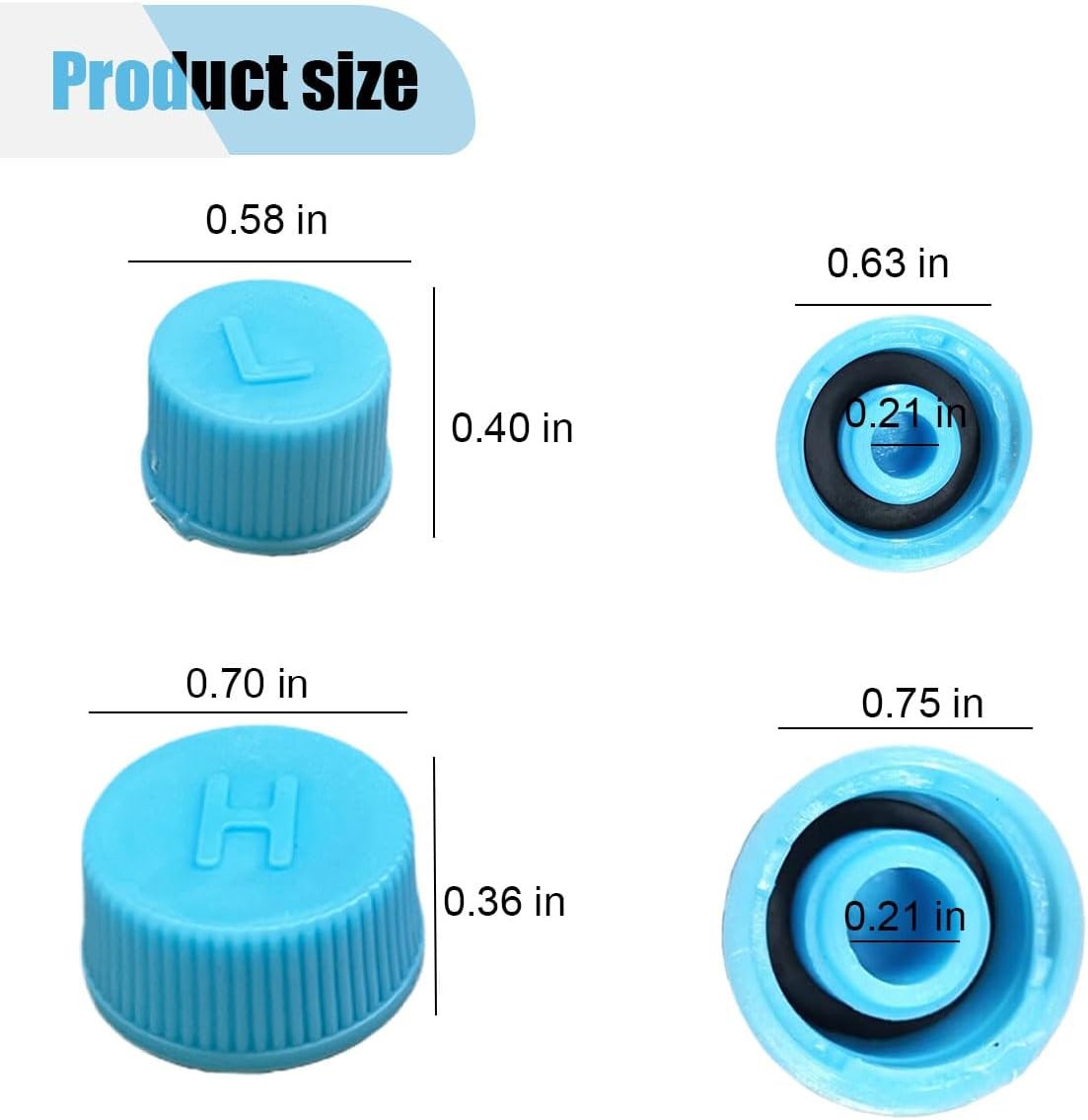 R134a AC Port Caps Leakproof High Low 2PCS