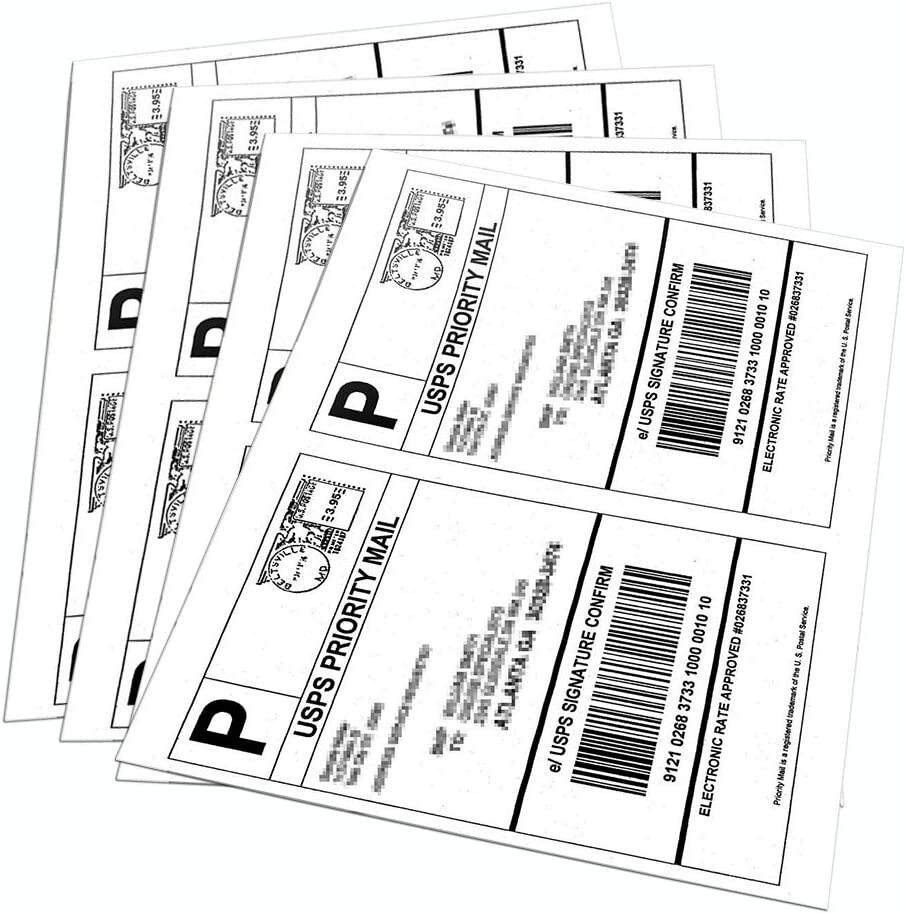 2000 Half Sheet 8.5×5.5 Address Shipping Blank Labels Self Adhesive 2 Per Sheet