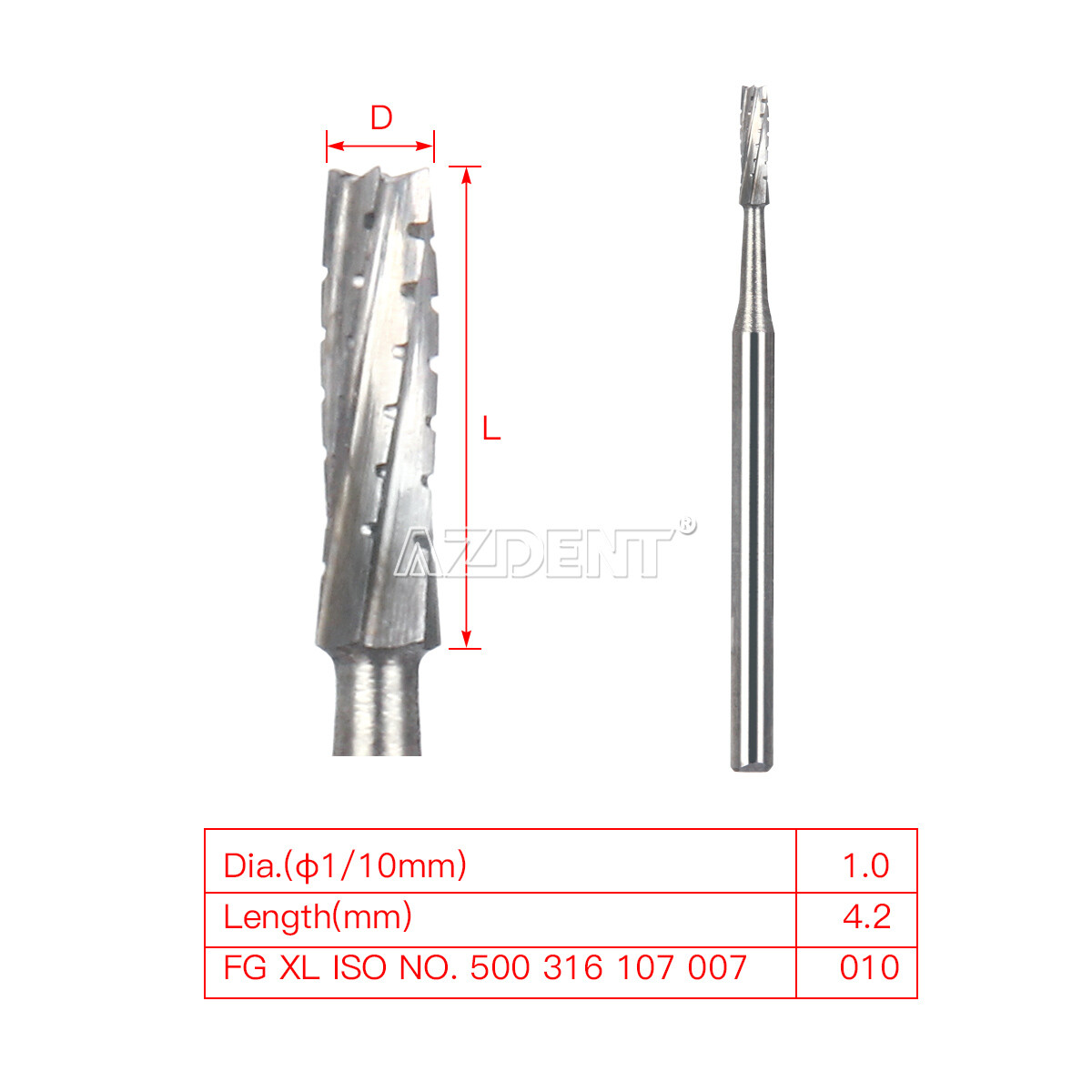 AZDENT Dental Tungsten Carbide Bur FG Dills Round Type For High Speed Handpiece