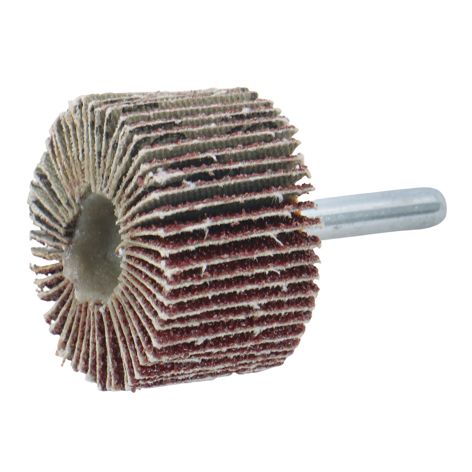 Aluminum Oxide Shank Mounted Flap Wheels, 1-1/2″ x 1″ x 1/4″, 60 Grit – 5 Pack