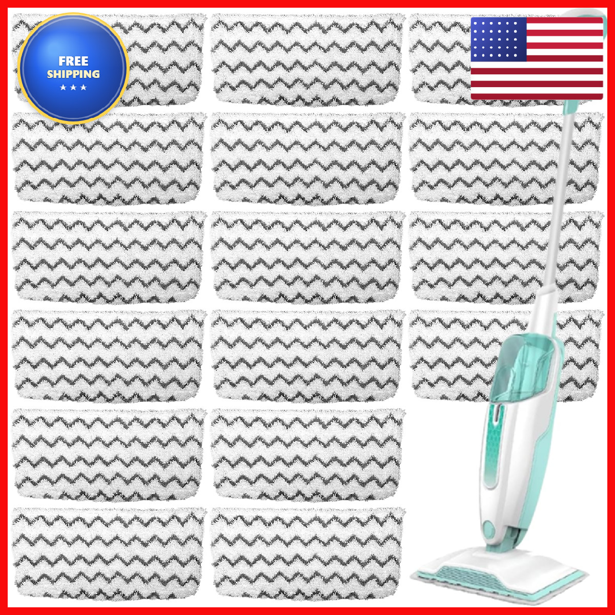 Fepoch 16 Pack Microfiber Steam Mop Replacement Pads For Shark Steam Mop S1000