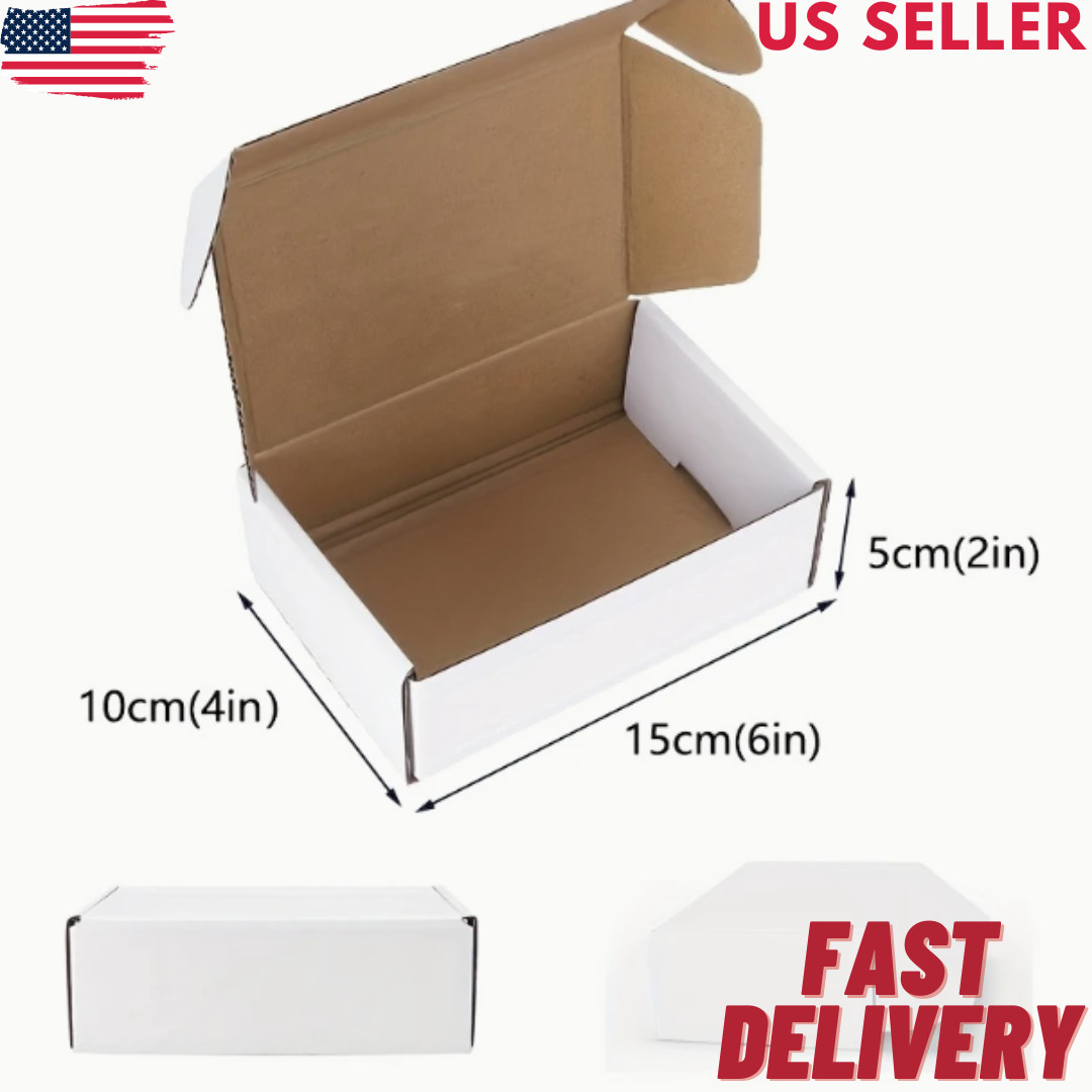 10/20/50/100/200PCS 6x4x2 INCH White Corrugated Shipping Packing Boxes Mailer US