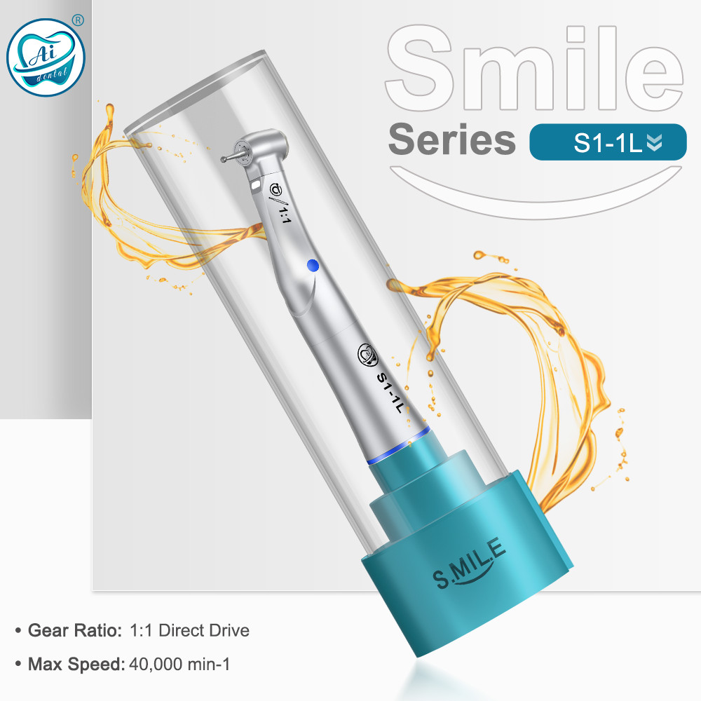 AI Dental Electric 1:1 Direct Drive Fiber Optic Low Speed Handpiece Contra Angle