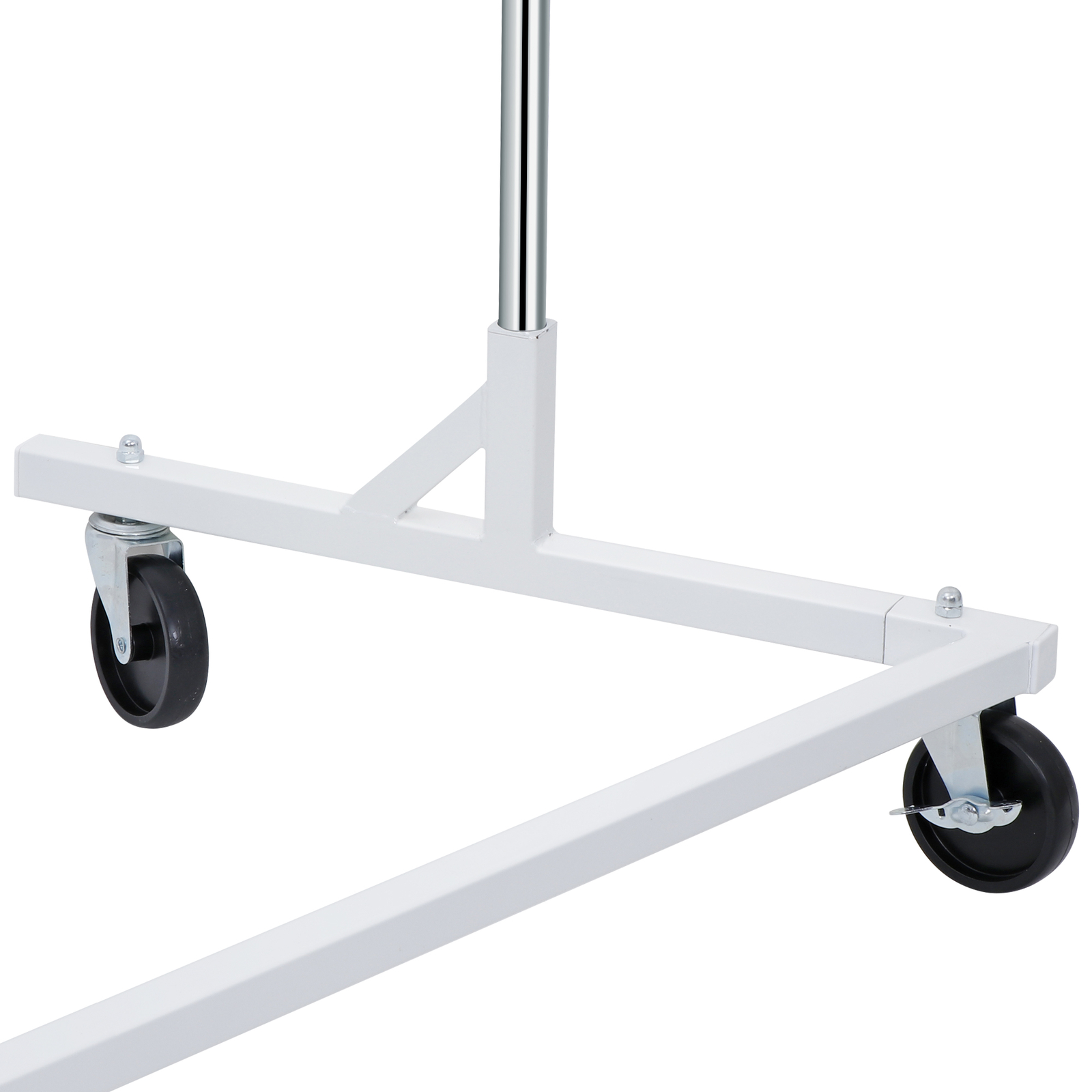 Stable Z-Base Garment Rack Rolling Clothing Rack Chrome Collapsible W/Casters