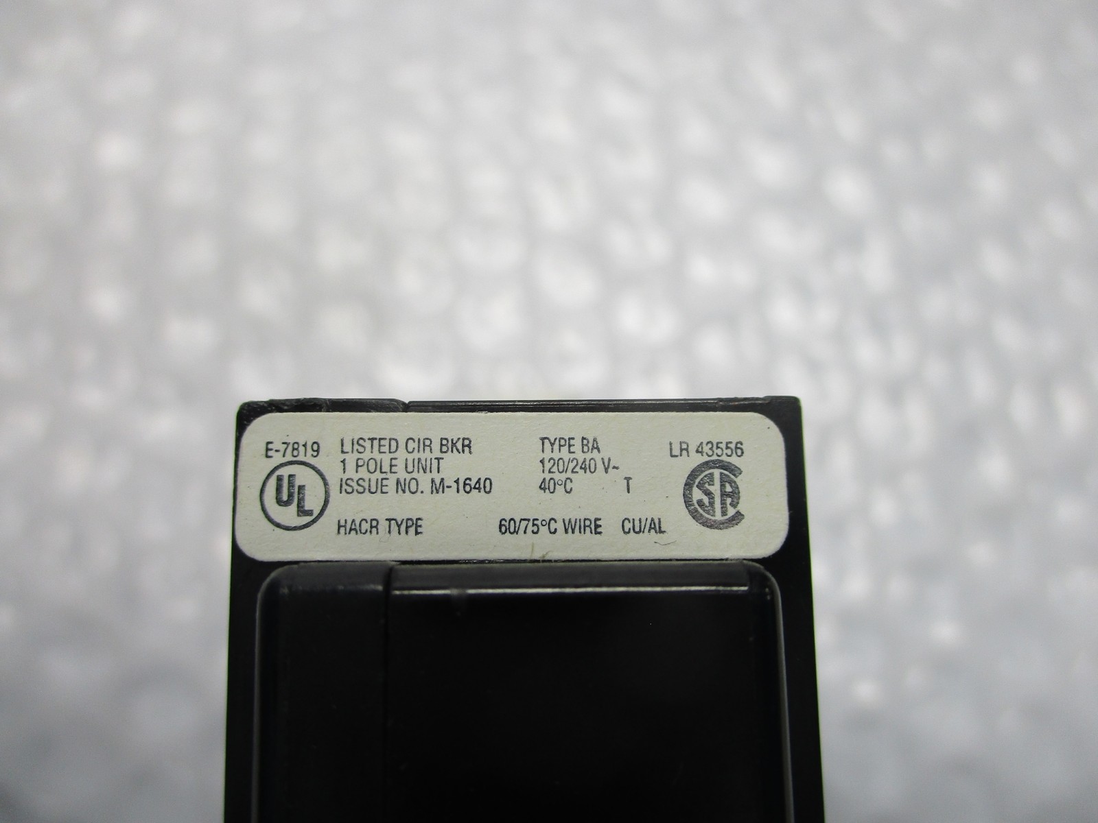 CUTLER HAMMER BA130 BREAKER 1POLE 30AMP NSNP