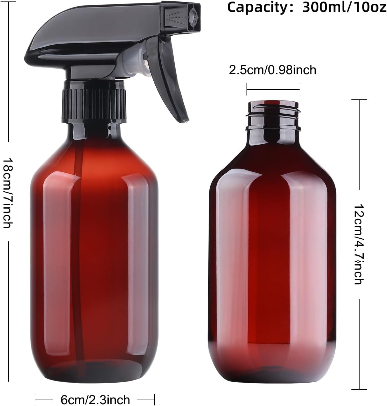 Teyssor Spray Bottles Water Spray Bottle 2 Packs- BPA Free -10 oz/300 ml Plastic
