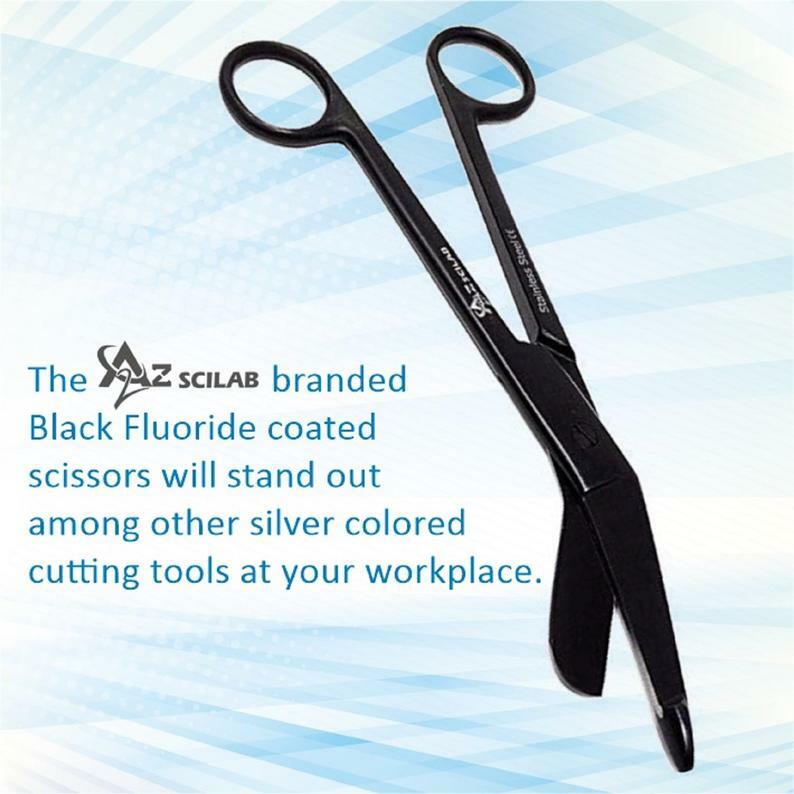 NEW GERMAN 1 Lister Bandage Nurse Scissors – 7.25″ Black Fluoride Coated Color