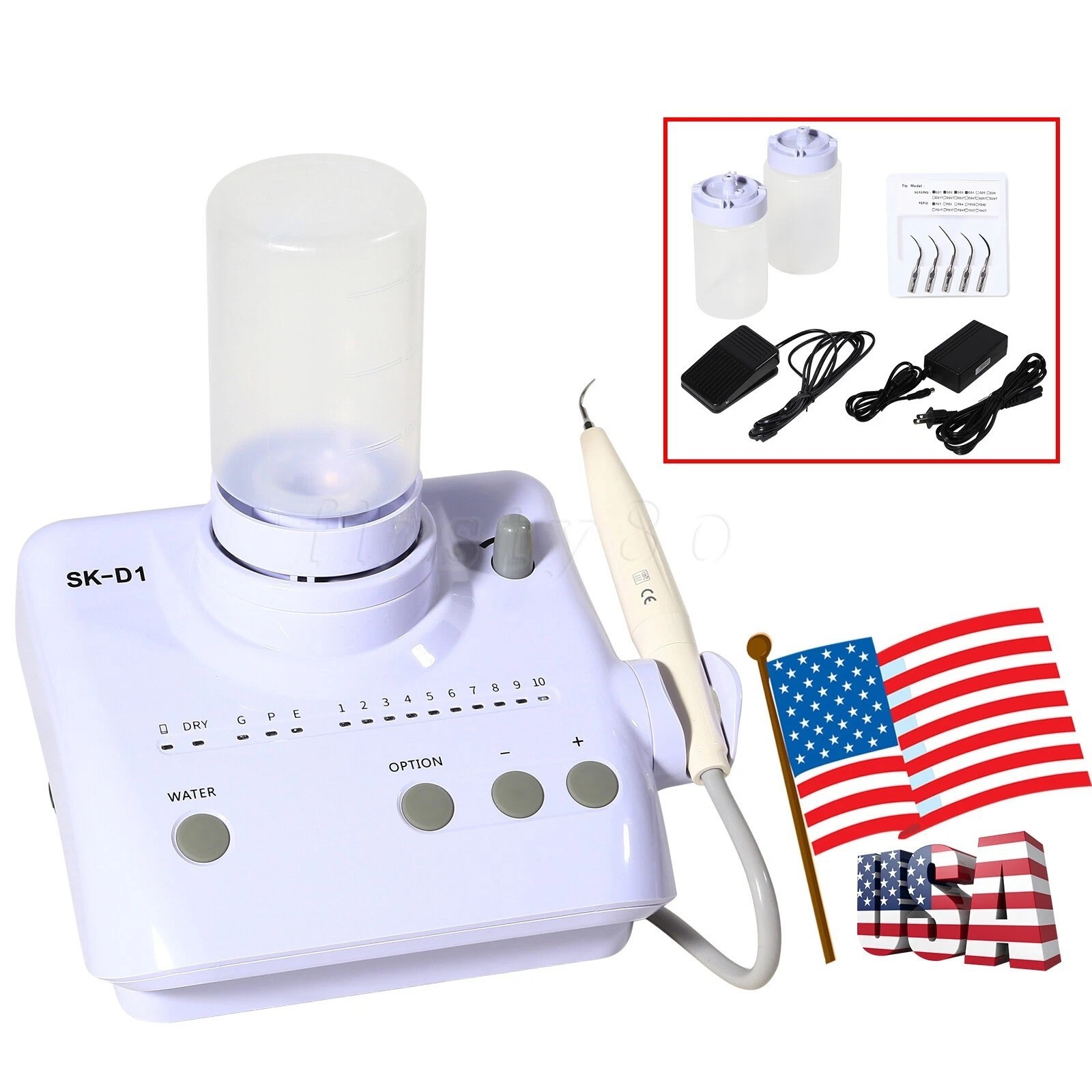 Dental Ultrasonic Scaler SK-D1 with Auto Water Supply & Detachable Handpiece USA