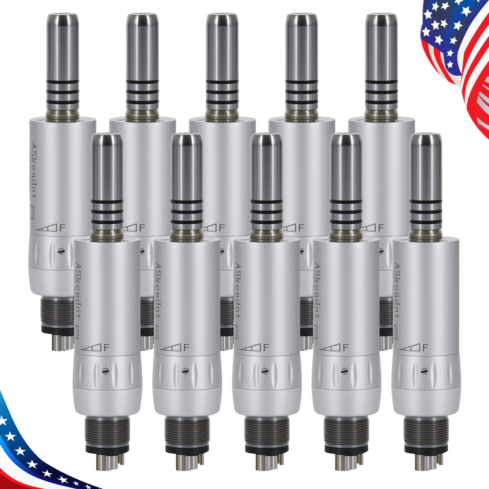1-10*ASkeadnt Dental Low Speed E-type Air Motor Handpiece 4 Hole Inner channel