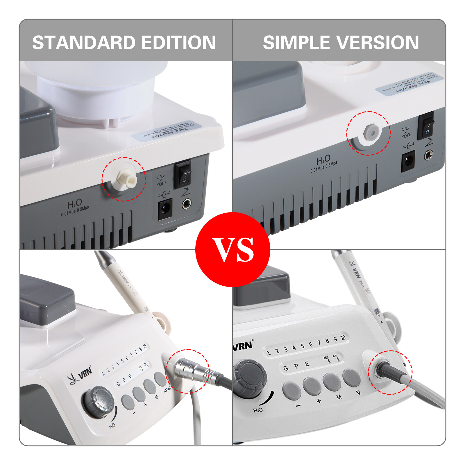 Dental Ultrasonic Piezo Scaler With LED Handpiece VRN Auto Water Supply UPS