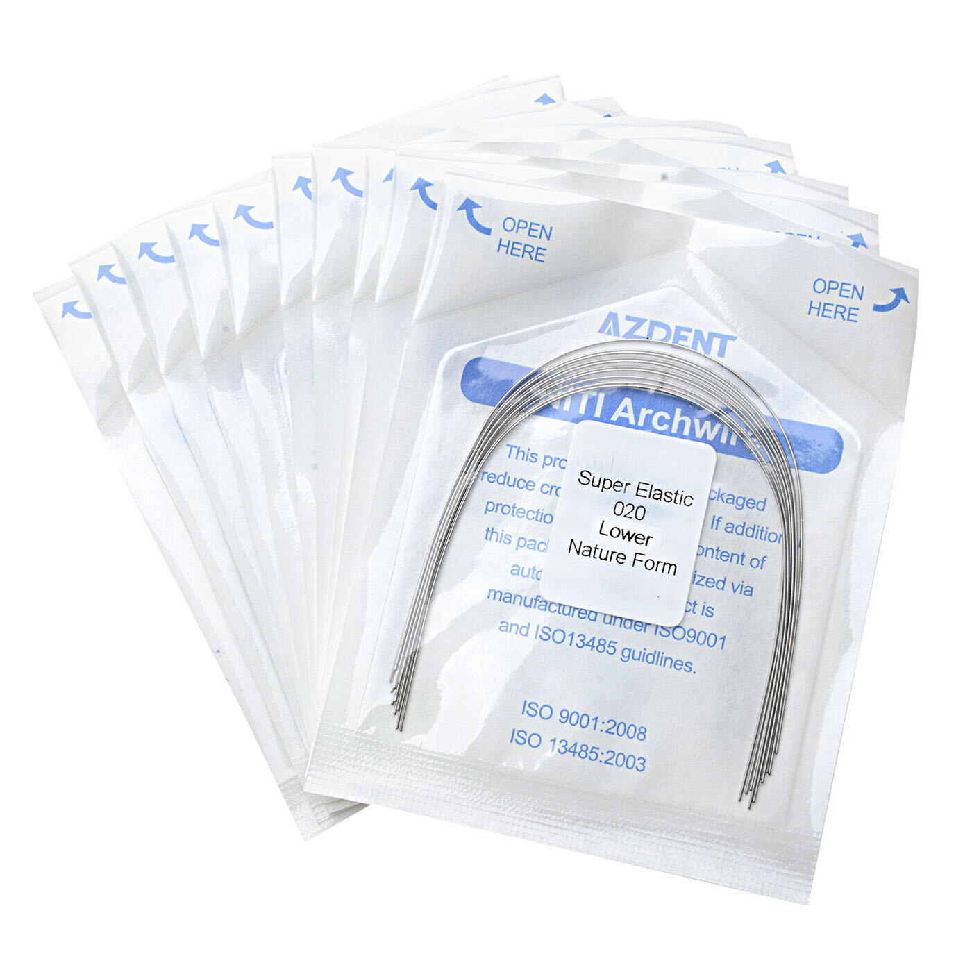 AZDENT Dental Orthodontic Super Elastic Niti Round Arch Wires Nature Form
