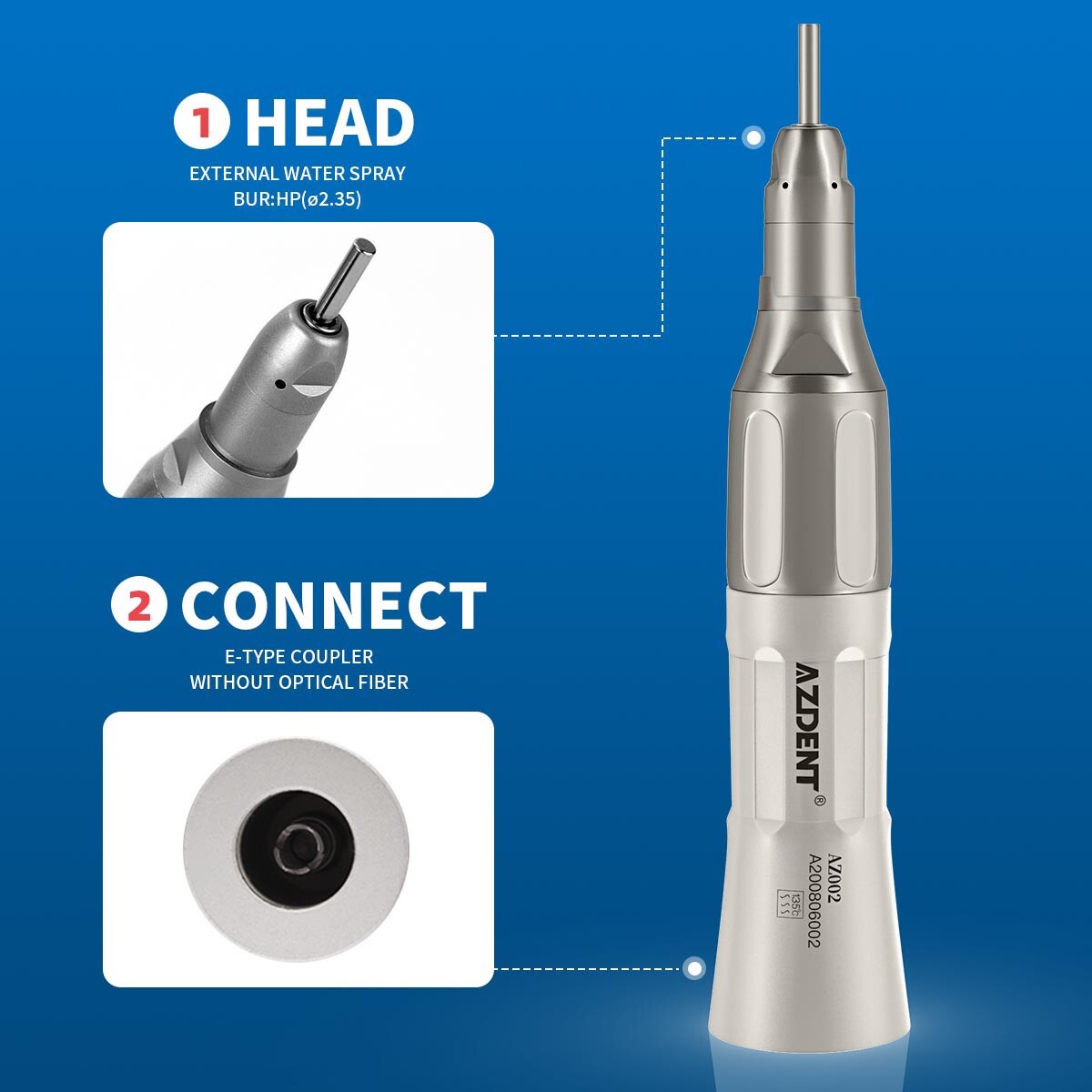 Dental Slow Low Speed Handpiece Straight Contra Angle Air Motor 2/4 Holes