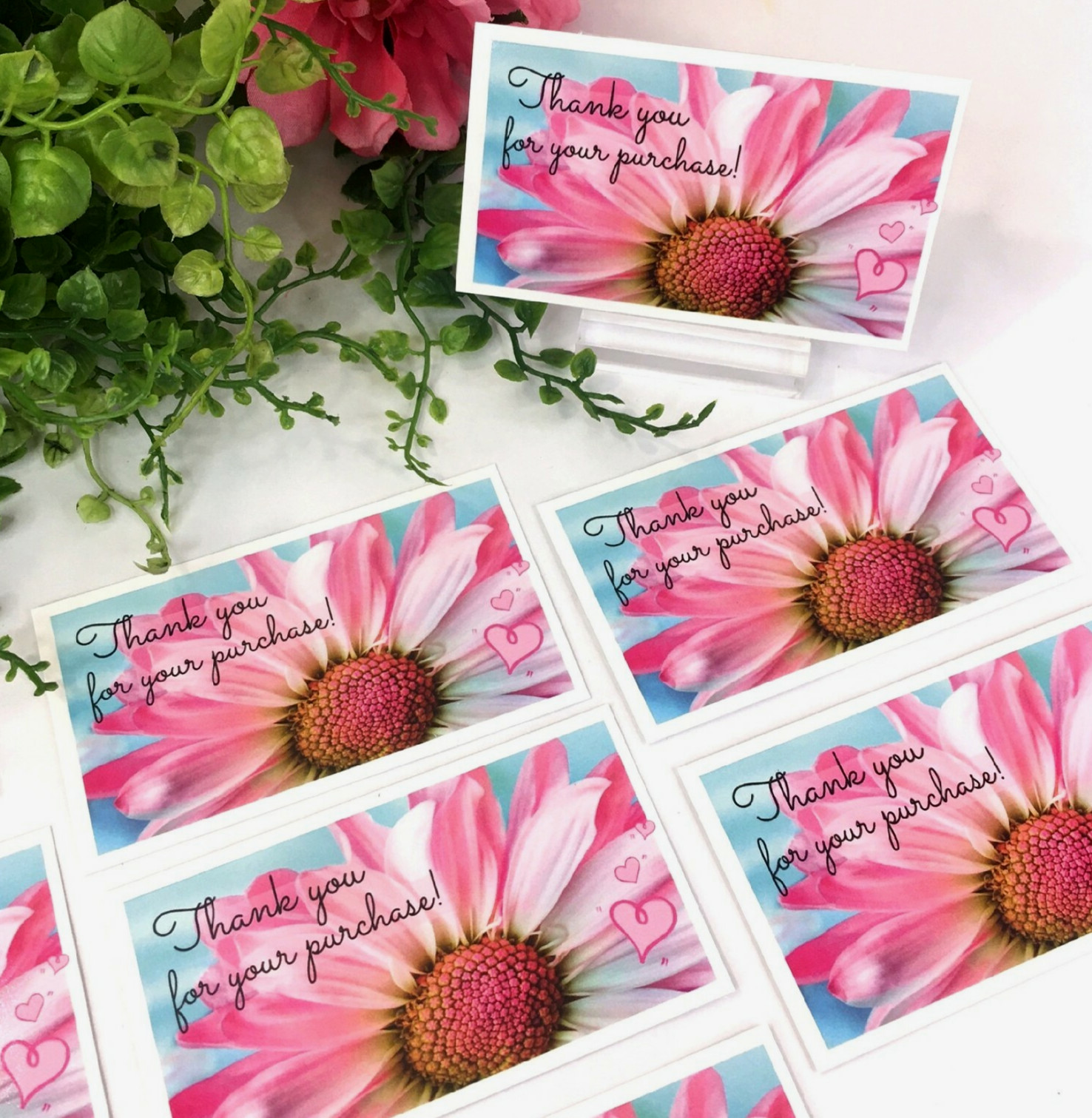 Business Cards, Thank You for Your Purchase Cards, Daisy 3.5″ x 2″