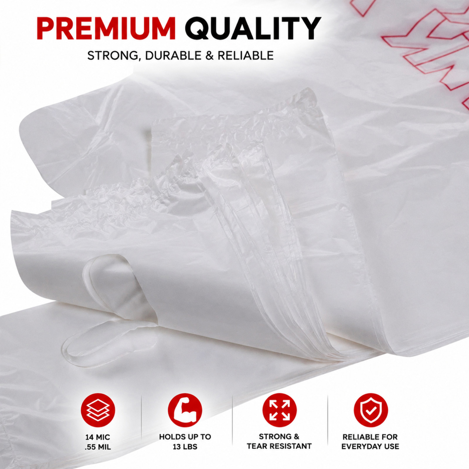 Thank You T Shirt Retail Grocery Store Carryout Shopping To Go Plastic Bags 1000
