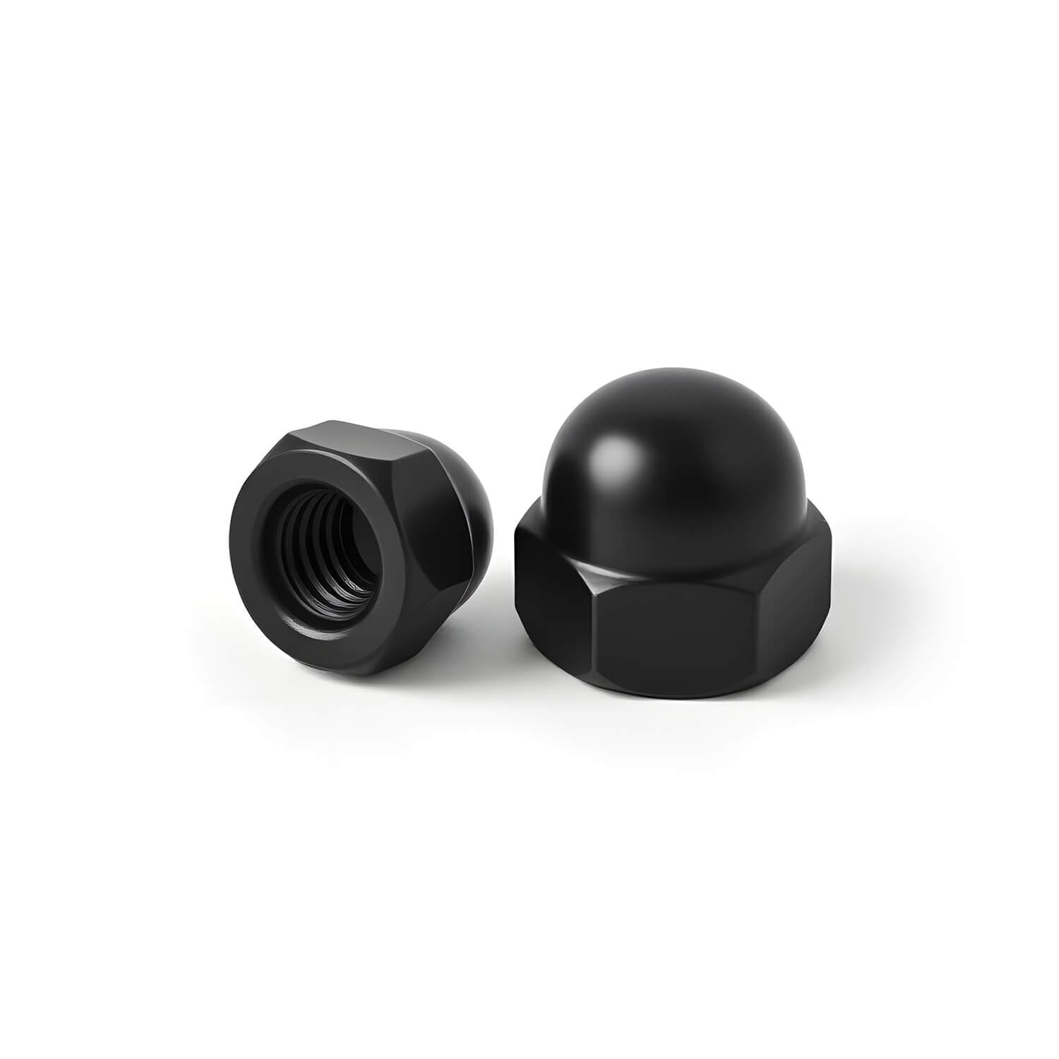 M6 50 Pack Hex Head Acorn Cap Nuts, Black Oxide 304 Stainless Steel 18-8 Hexa…