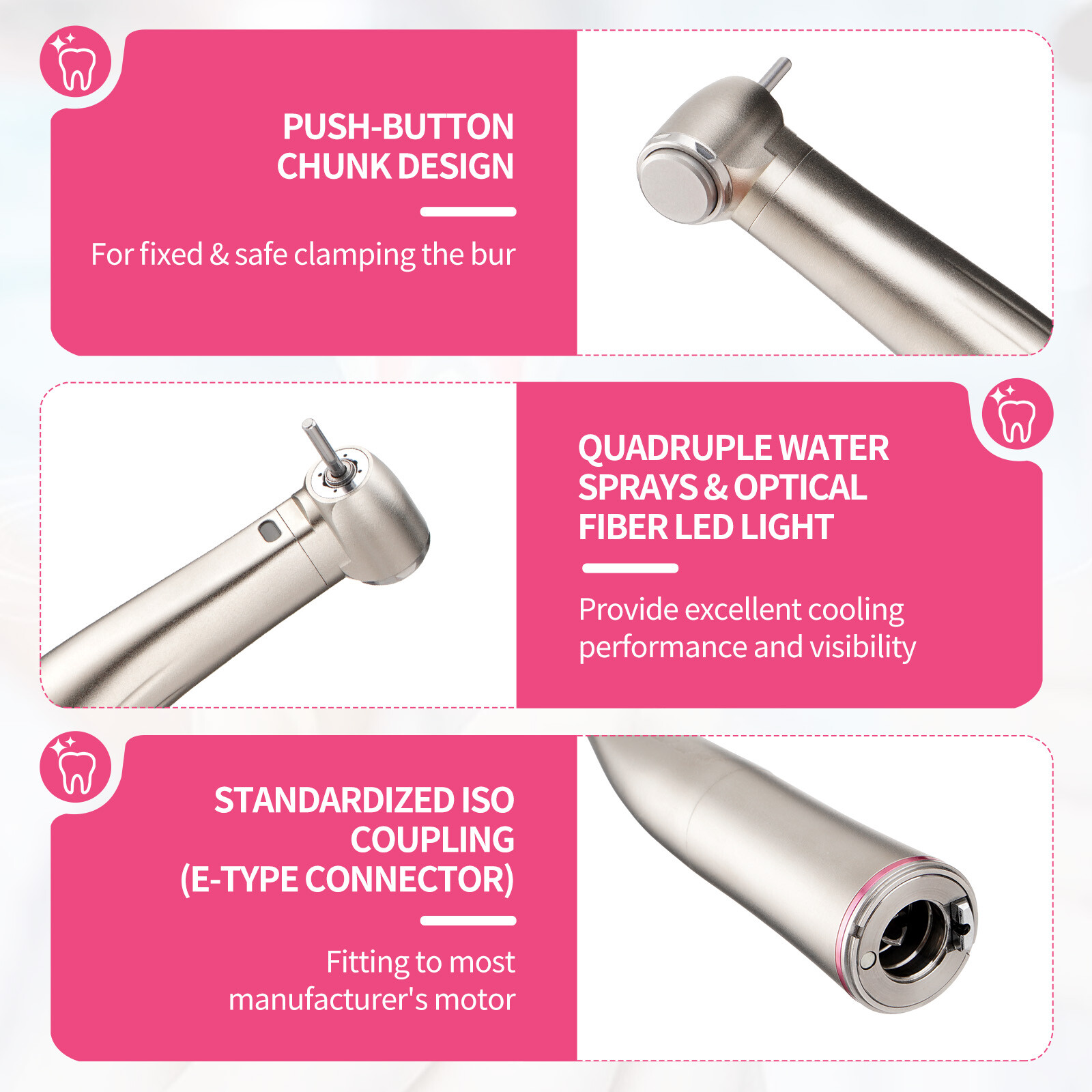 Dental Brushless LED Electric Micro Motor 1:1/1:5 Increasing Handpiece