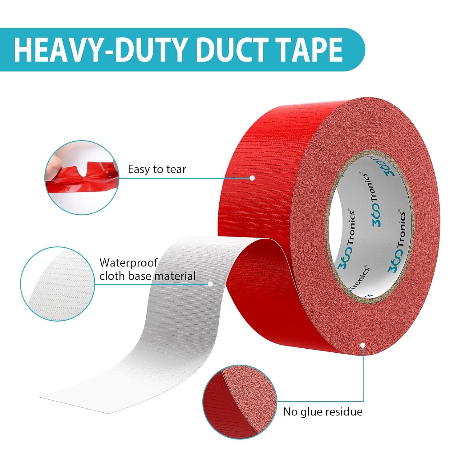 2 Rolls Red Duct Tape Heavy Duty Version, 2 in x 50 Yards Roll, 100 Yards Total