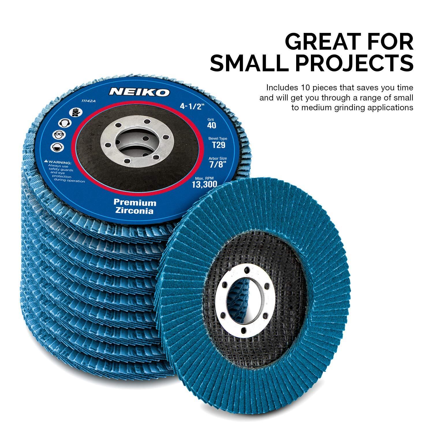Zirconia Flap Discs 4-1/2 for Angle Grinder 40 Grit Flapper Wheel 10 Pack