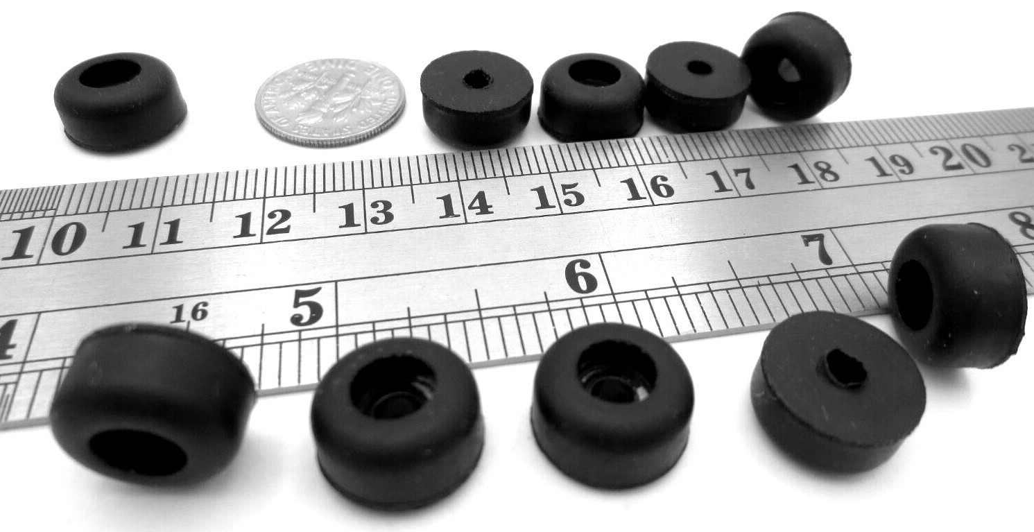 Screw-On Rubber Bumper Pad Foot – 1/8″ Screw Hole 1/2″ Pad 1/4 Tall – Free Ship!