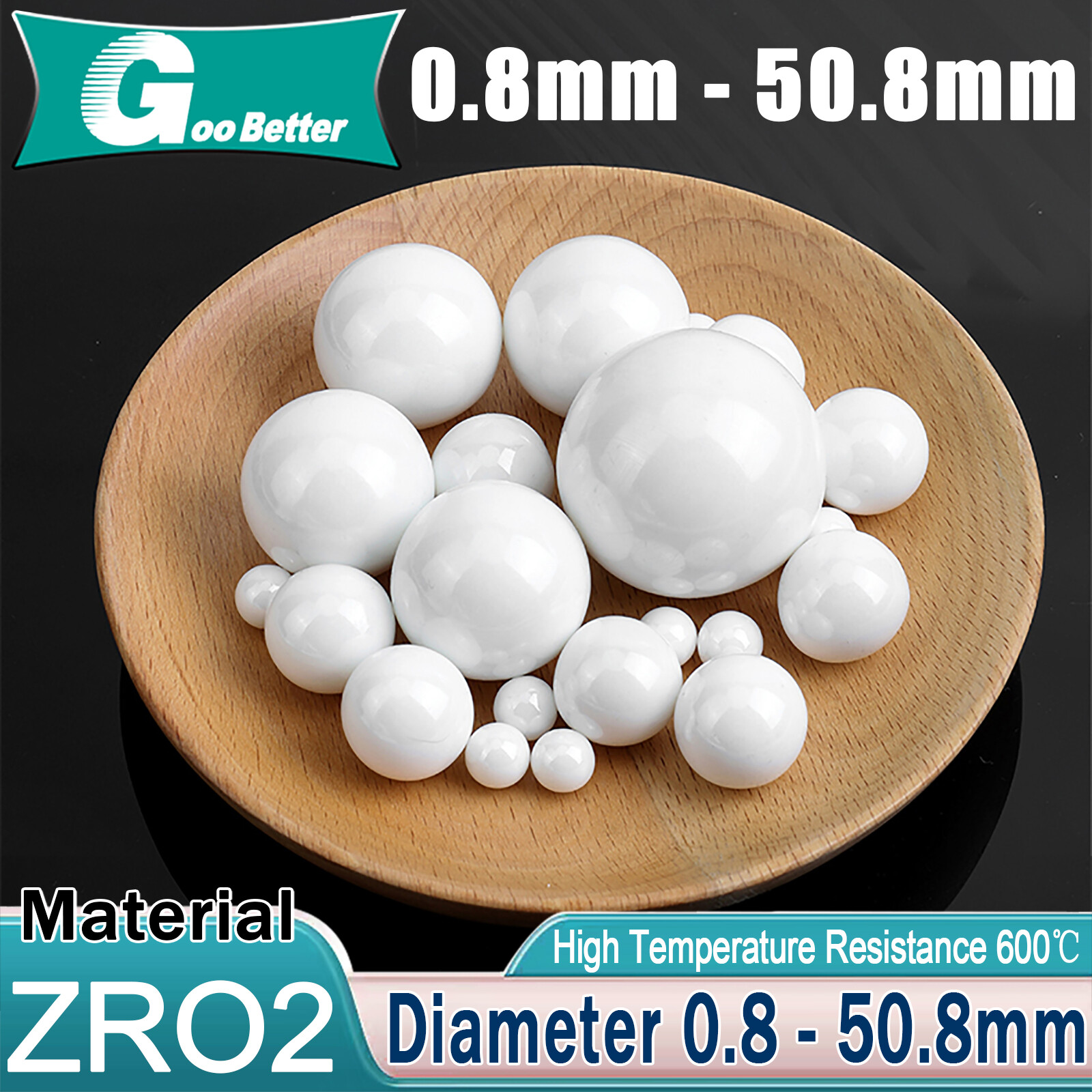 Ceramic Bearing Balls 0.8mm – 50.8mm Dia ZRO2 Zirconium Oxide Ball G10 Precision