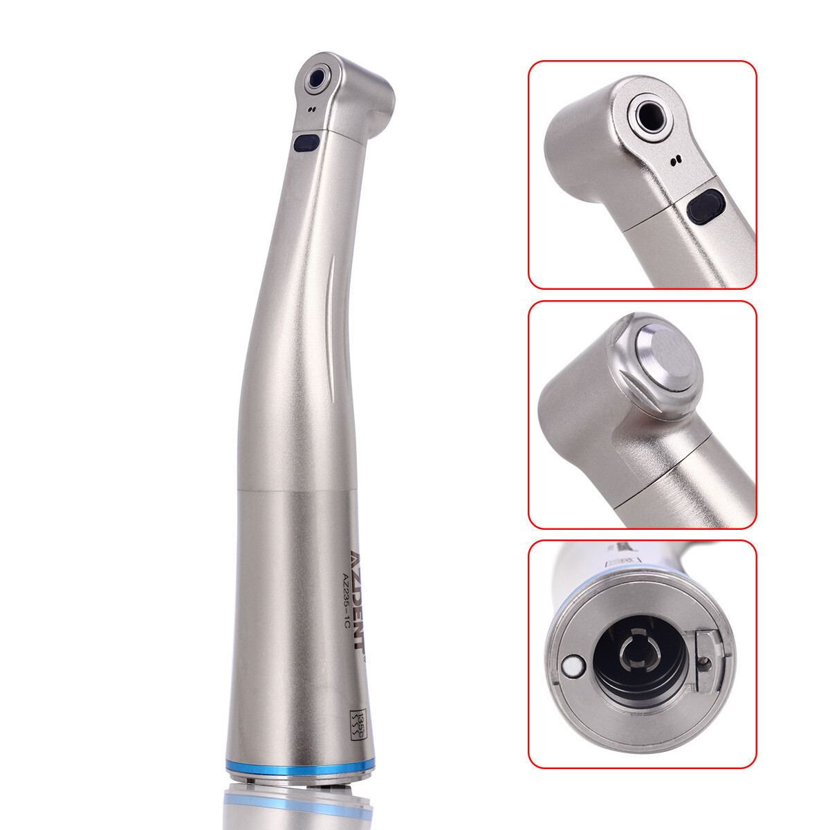 1:1 Fibra Óptica Pieza de Mano Dental Baja Velocidad LED Contra Angulo Empuje
