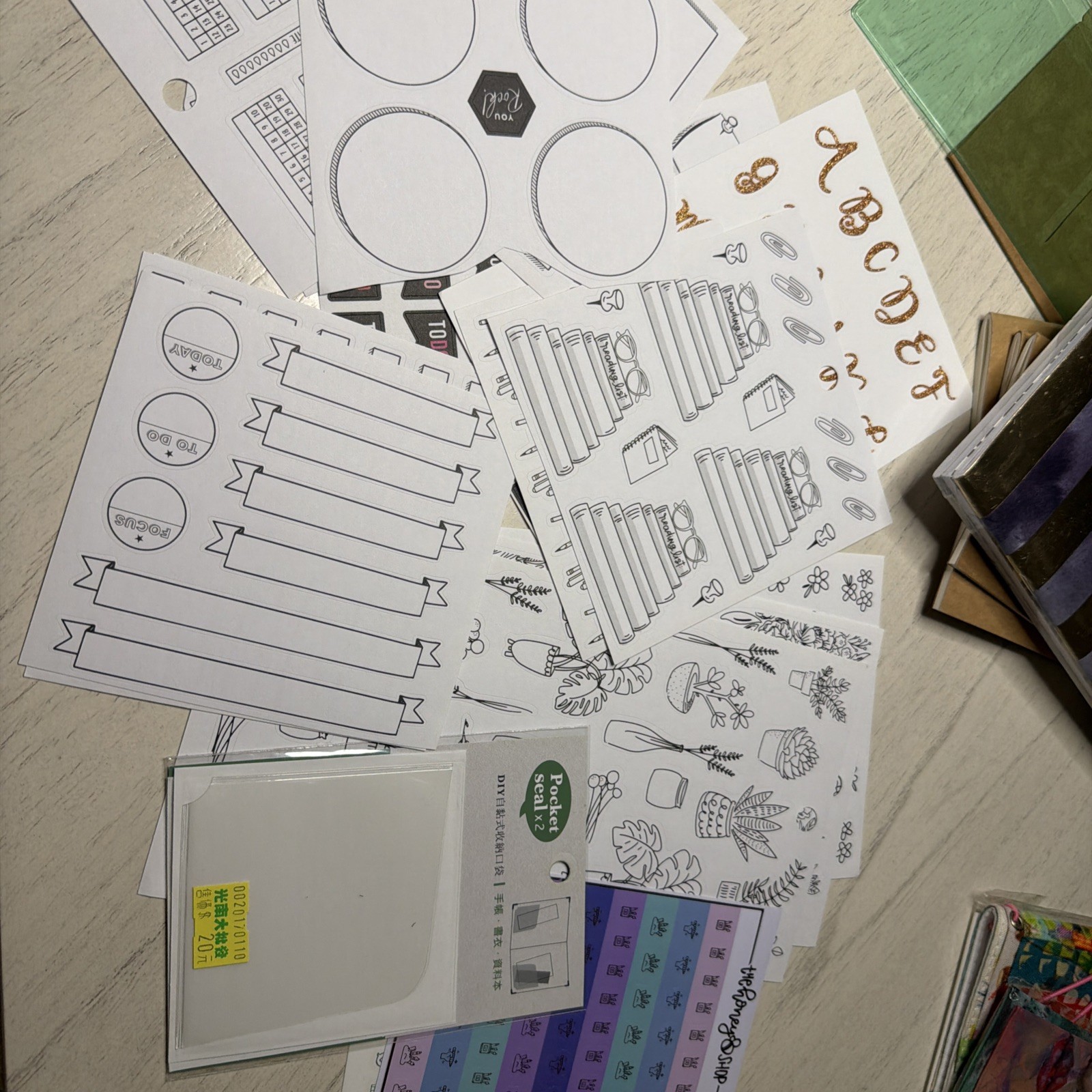 New Jane Davenport Tn Travelers Notebook Inserts Stickers + Mystery Gifts Lot