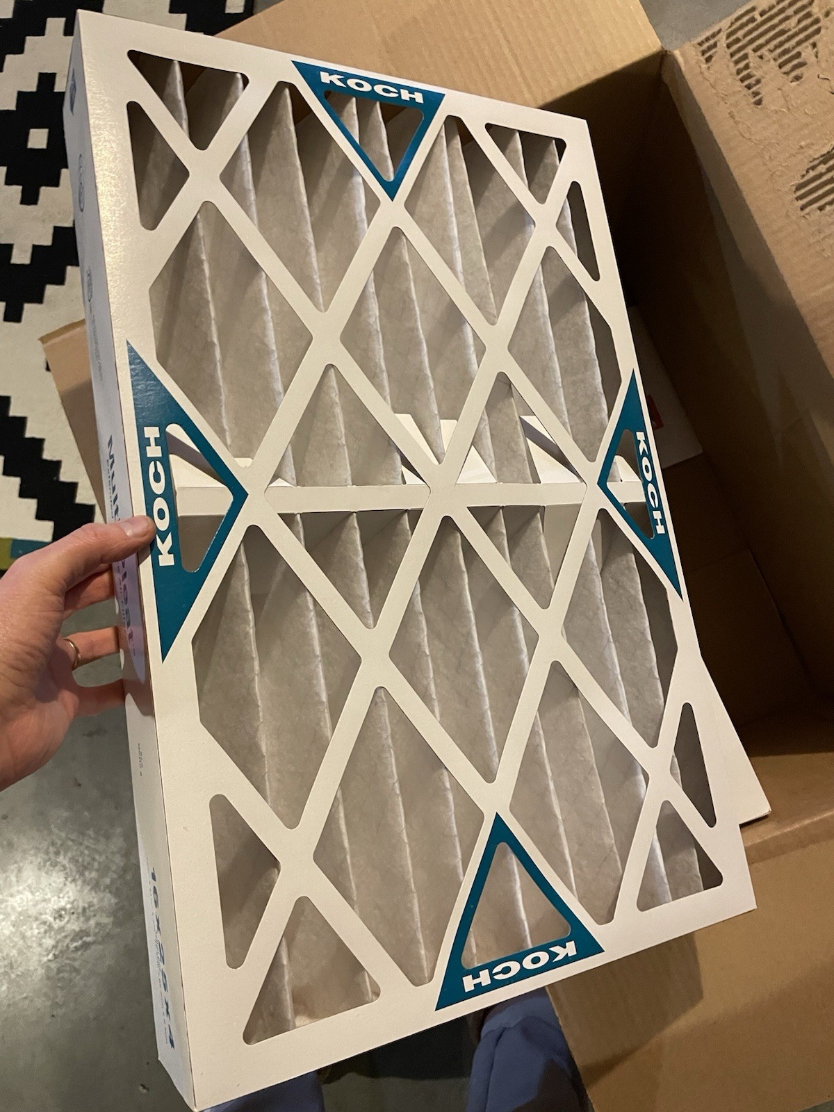 3 NEW Koch Extended Surface Air Filter 16x25x4 XL8 Merv 8 102-700-026 FREE SHIP