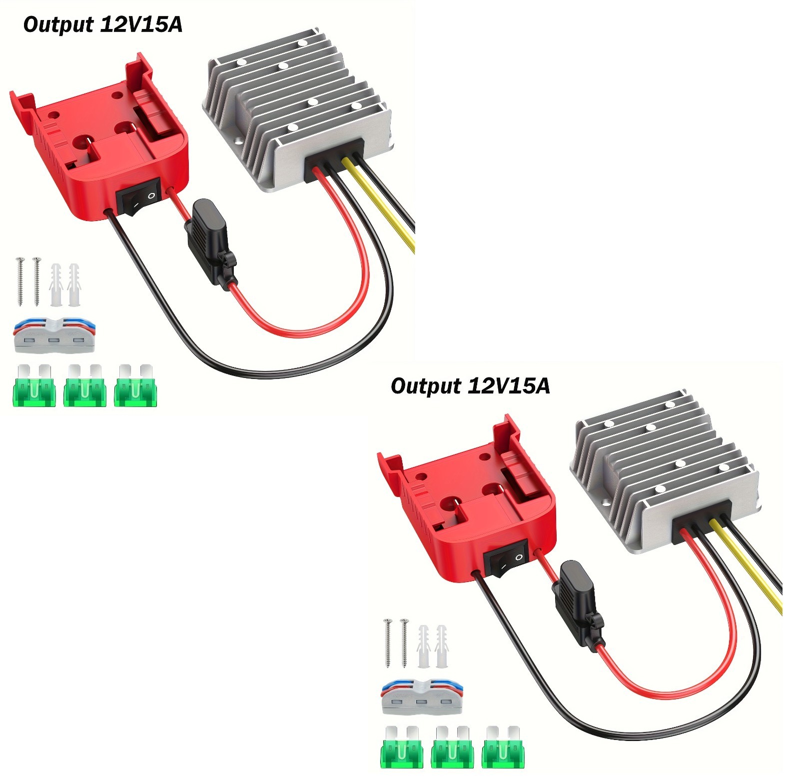 2pack DC 18V to 12V 15A Step DownConverter Compatible with Milwaukee 18V Battery