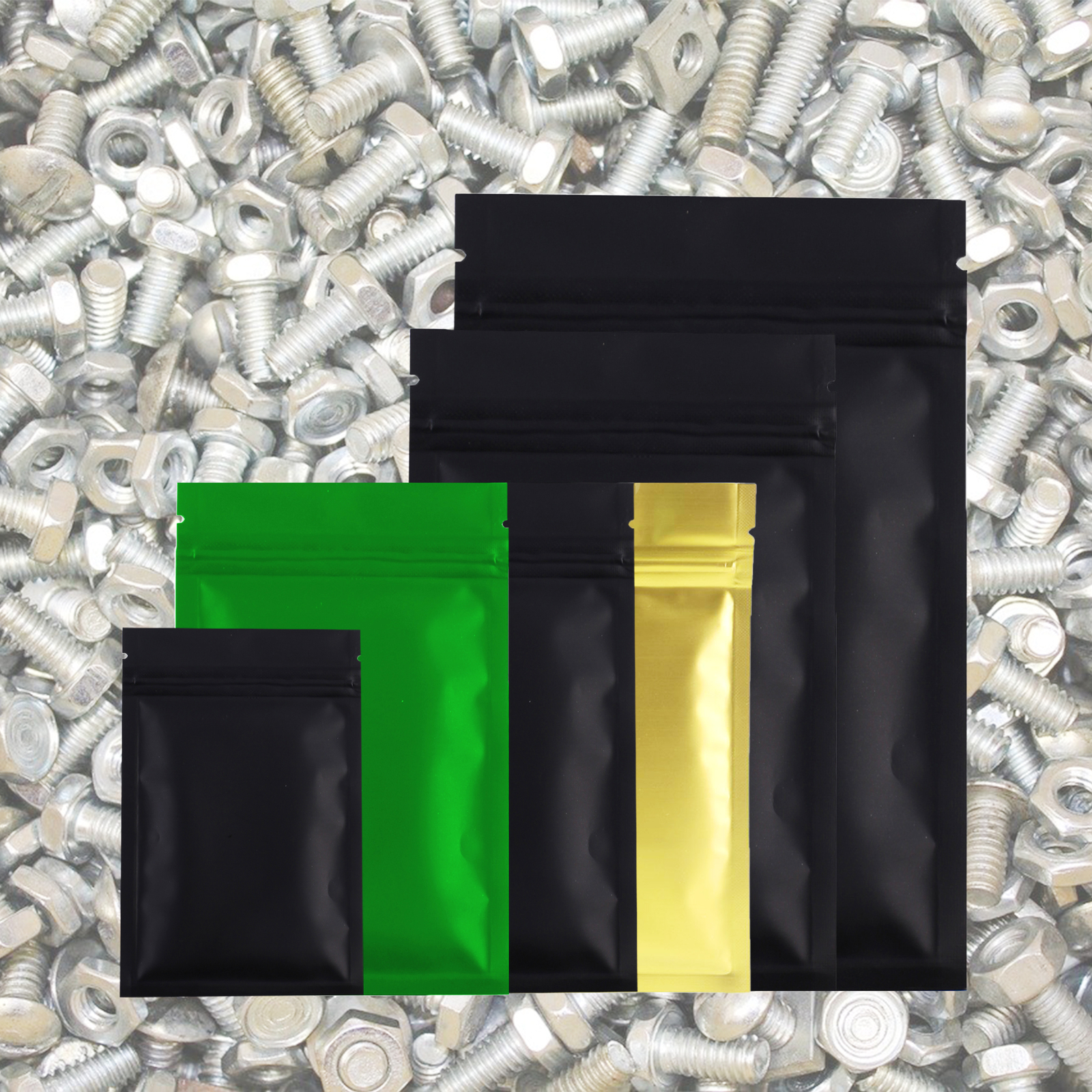 100PCS Resealable Matte Mylar Foil Packaging Bags for Automotive Accessories