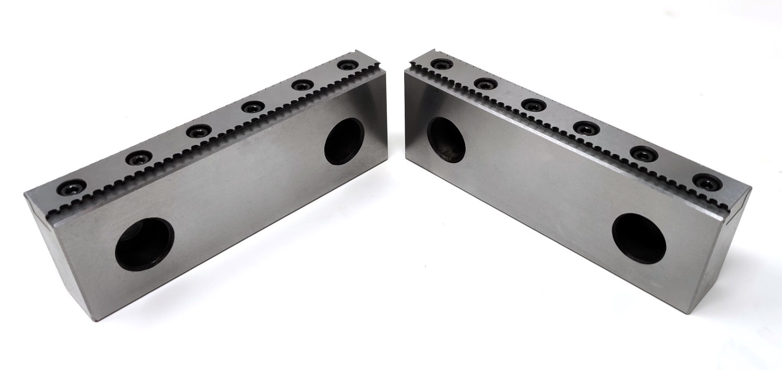 CNC Milling Steel Vise Hard Jaw, 6” Wide, Serrated W/ 0.100” Replaceable Teeth