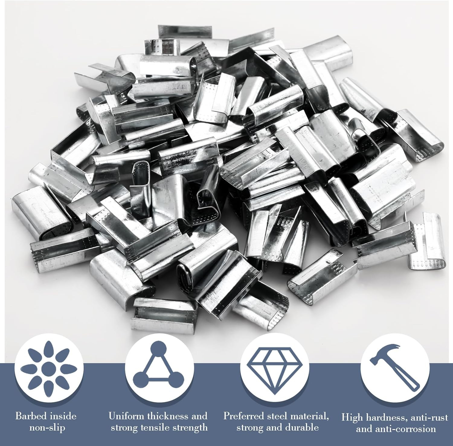 2000 Pcs Packaging Strapping Open Serrated Seals for 1/2″ Strap Width Polyester