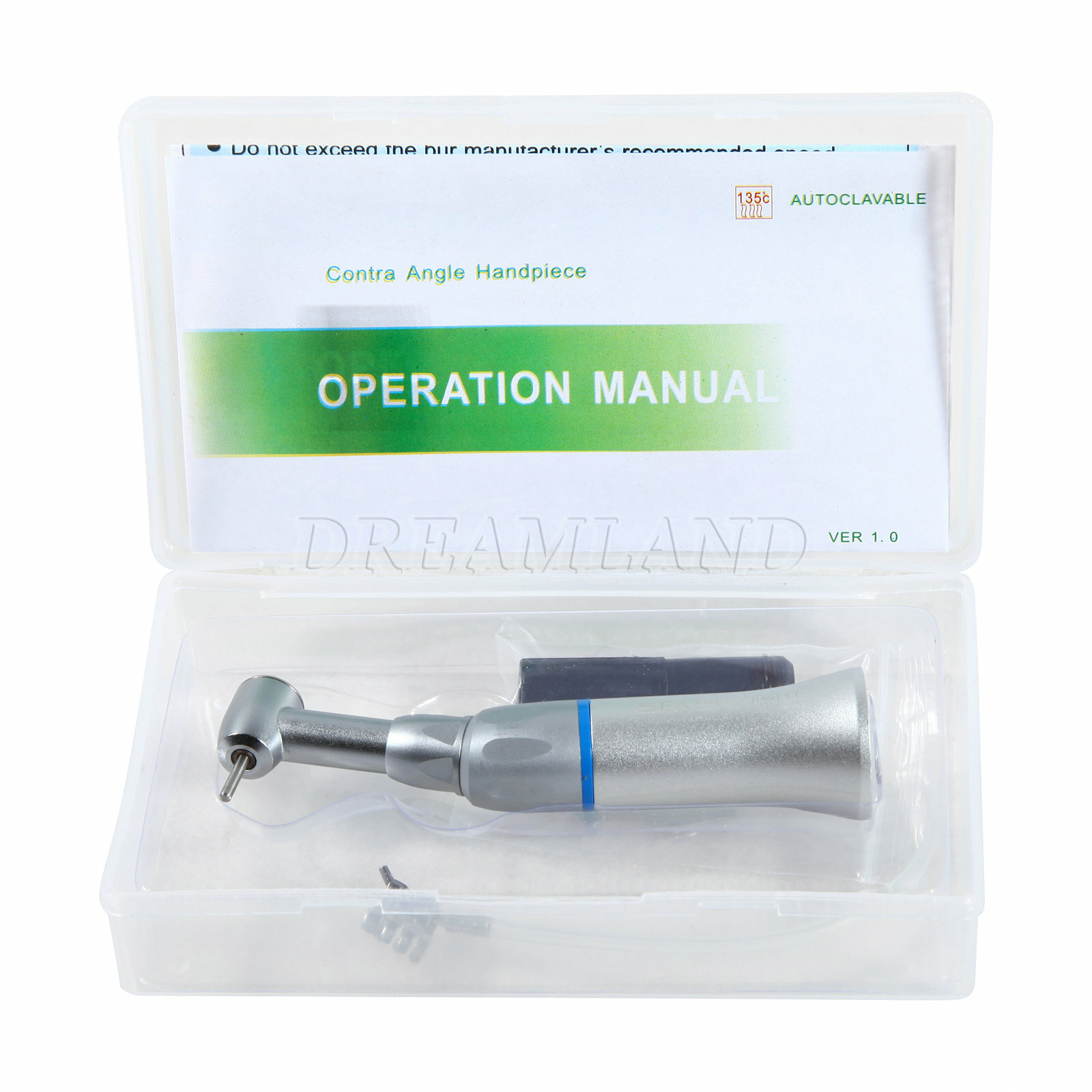 Dental Push Button Contra Angle fit FG1.6mm Burs Low Speed Handpiece 1:1 hb